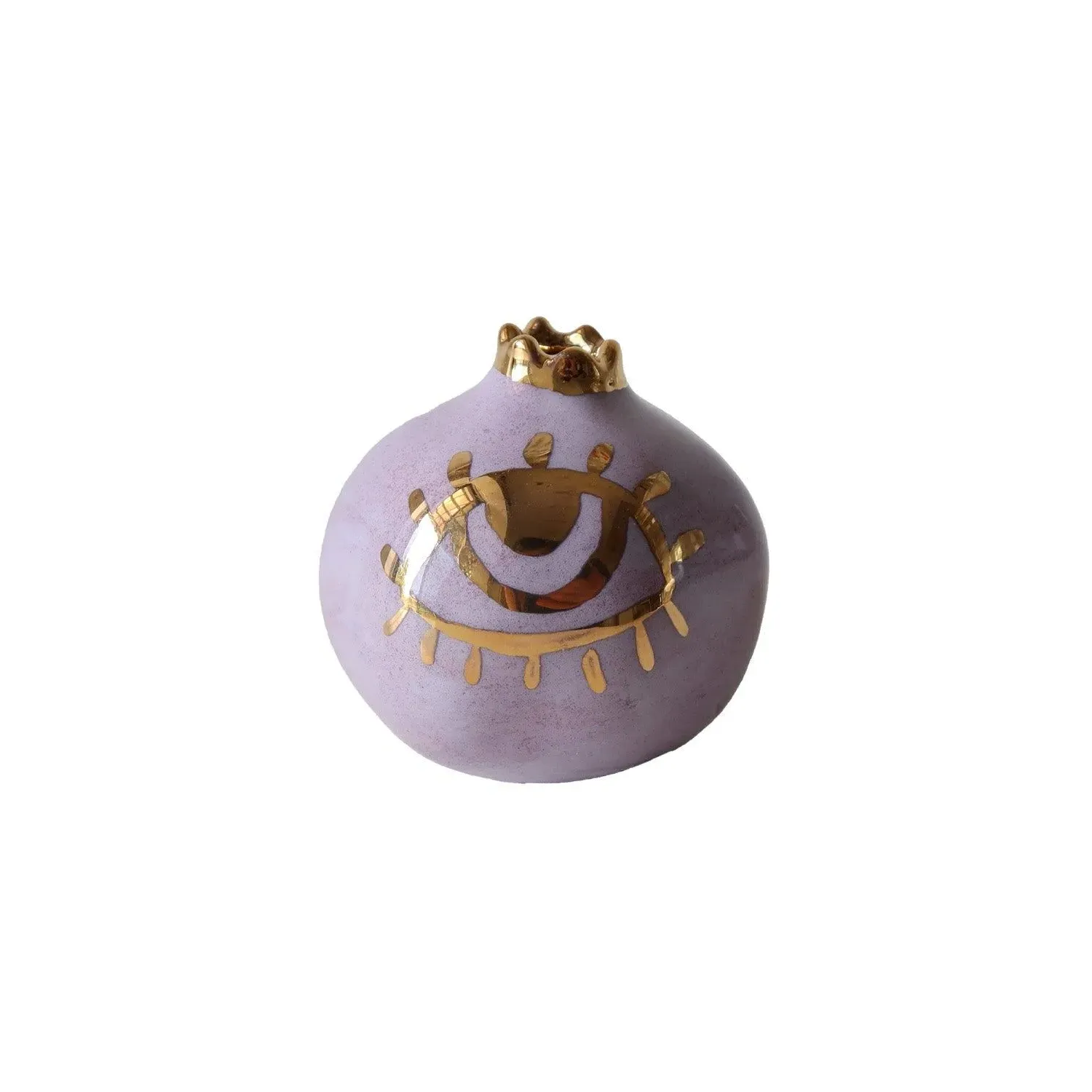 Purple Pomegranate Ceramic Decorative Piece - Purple image