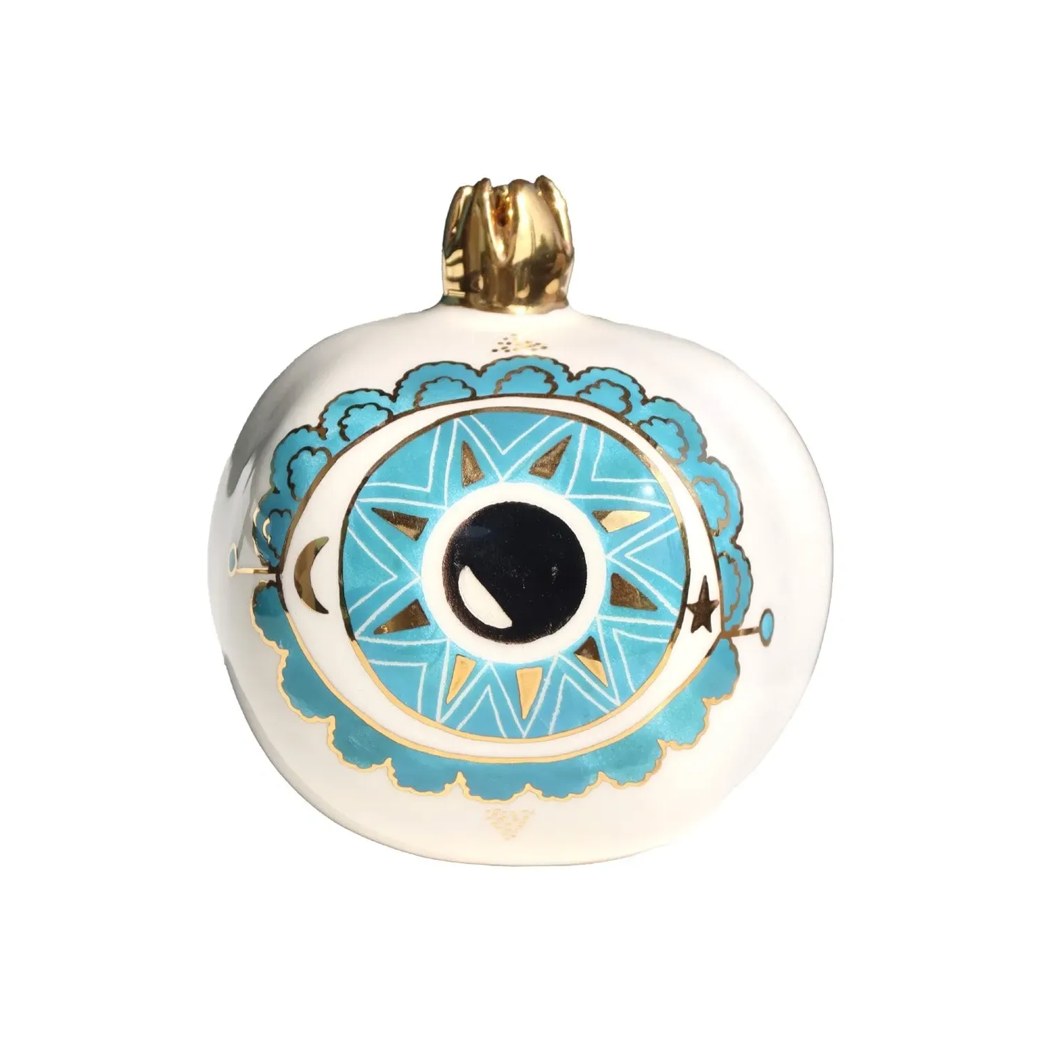 Turquoise Eye Compass Pomegranate L Decoration - Blue