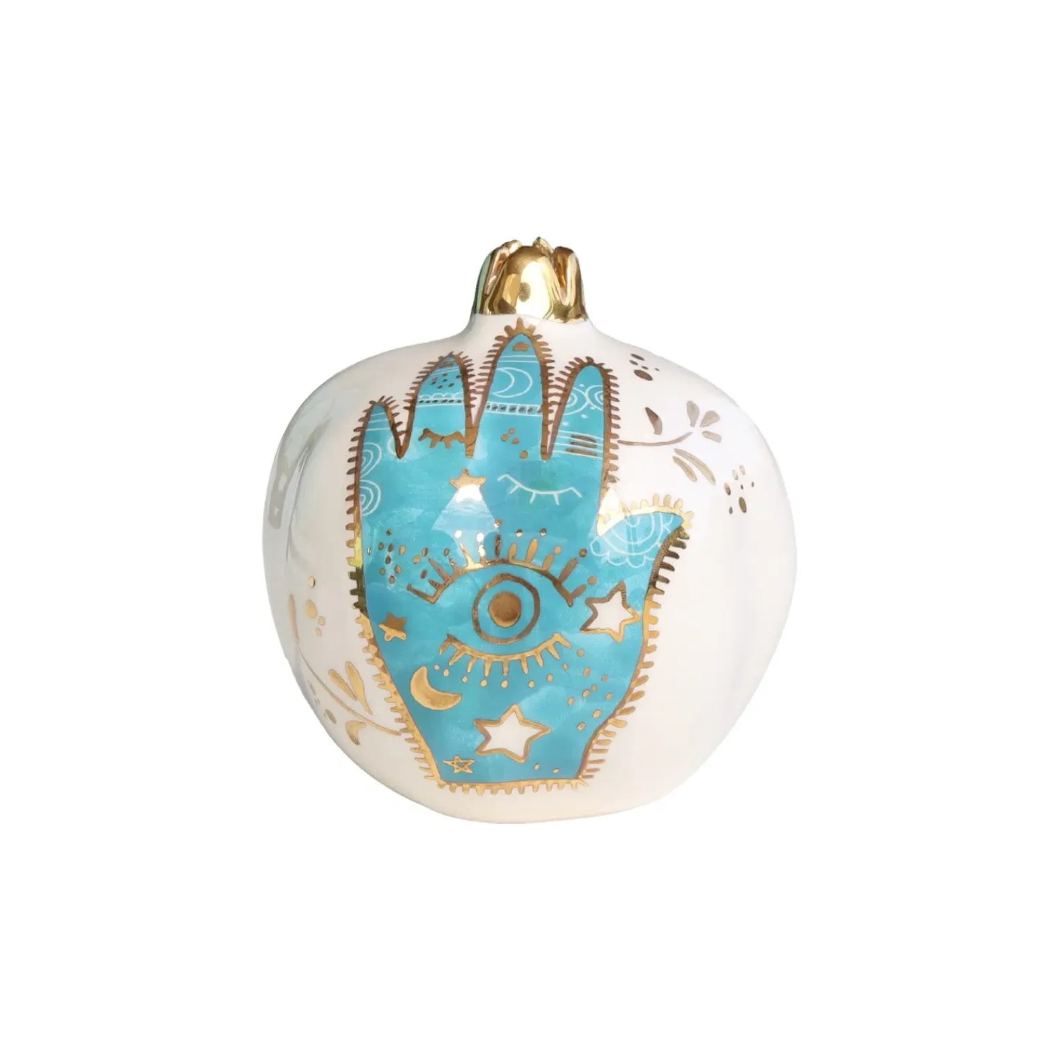Turquoise Eye Khamsa Pomegranate Decoration - Blue image