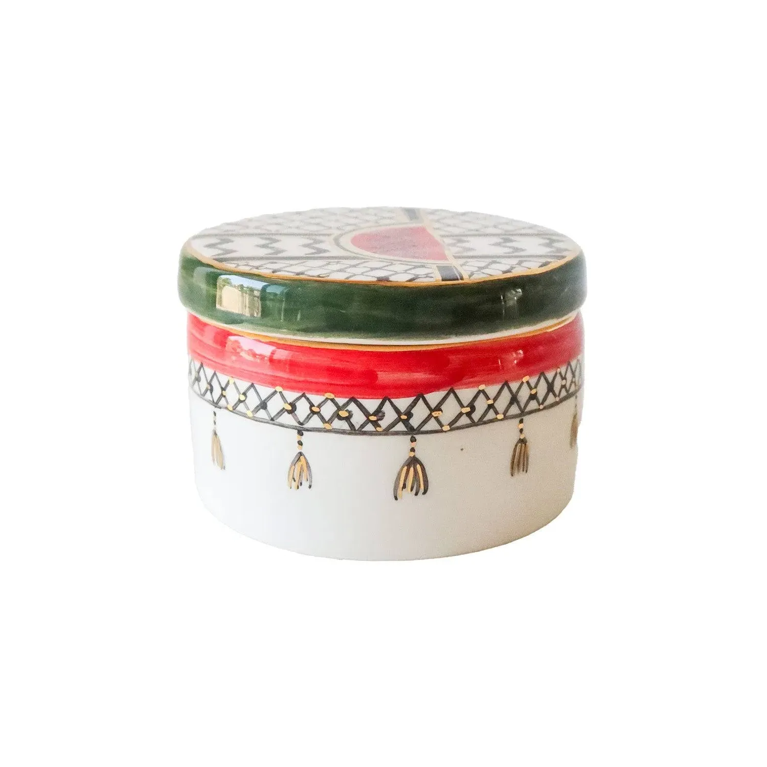 Watermelon Round Ceramic Container - Multicolor image