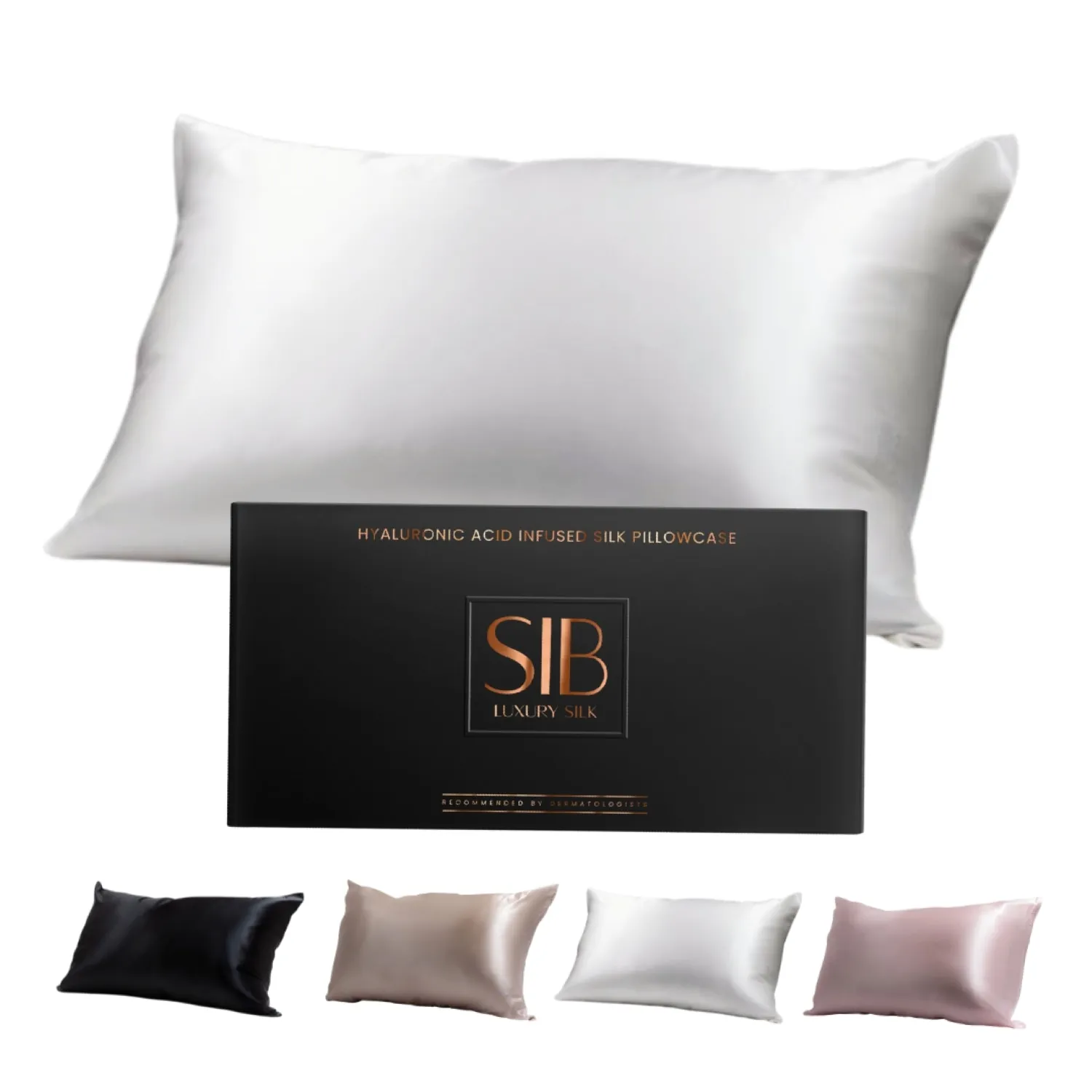 Sib Hyaluronic Acid Infused Silk Pillowcase - White, Mulberry Silk