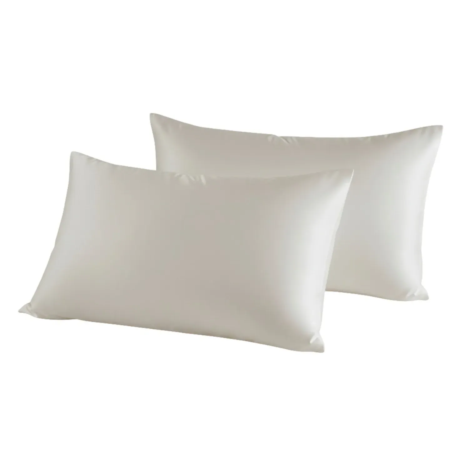 Pearl White Vietnamese Silk Pillowcase Set - White, Silk image