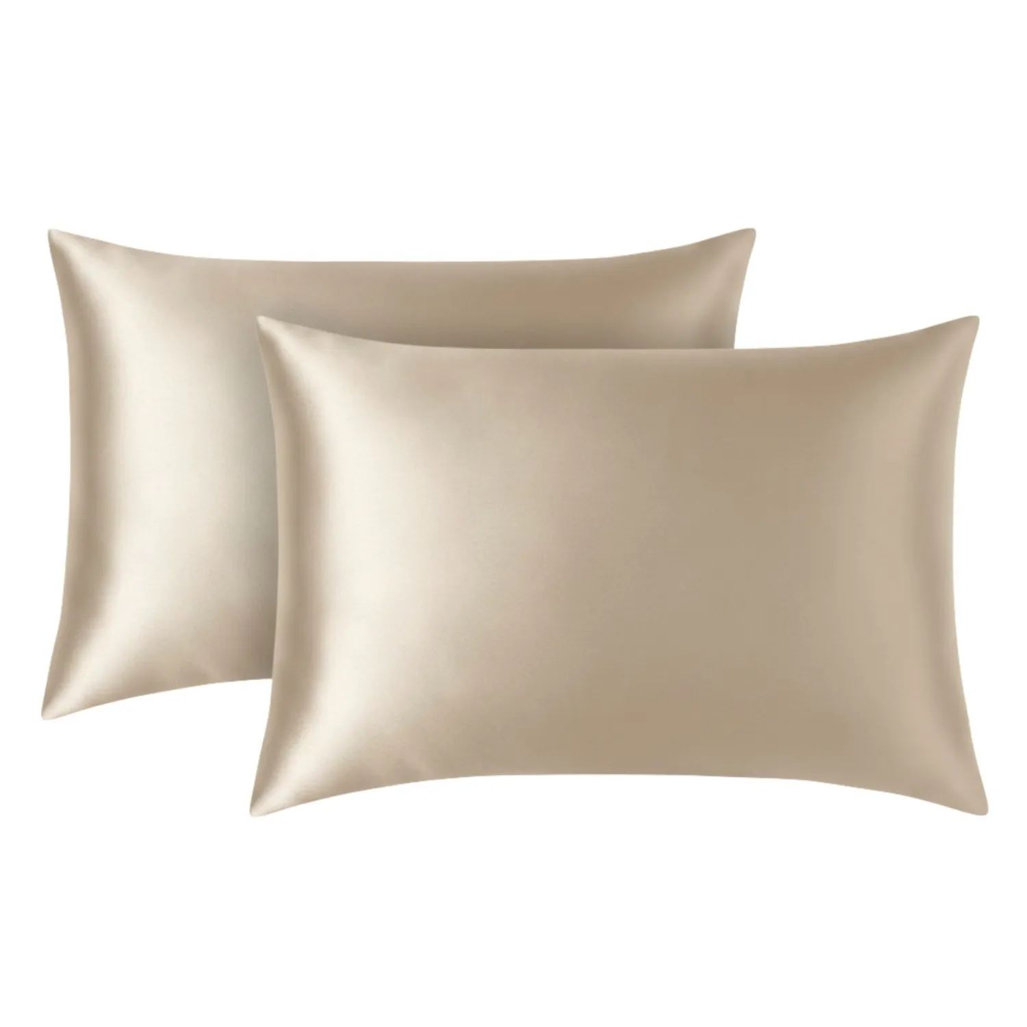 Set of Two Mulberry Silk Pillowcases Envelope Style - Beige image