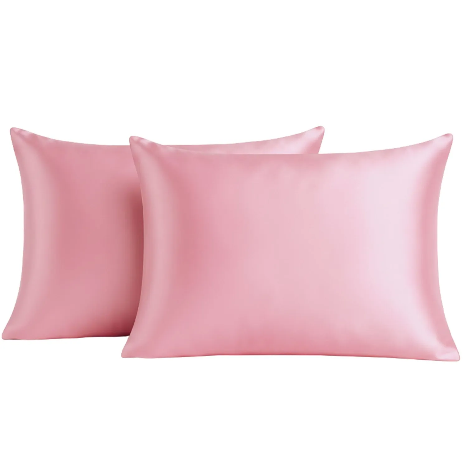 Set of Two Mulberry Silk Pillowcases Envelope Style - Pink