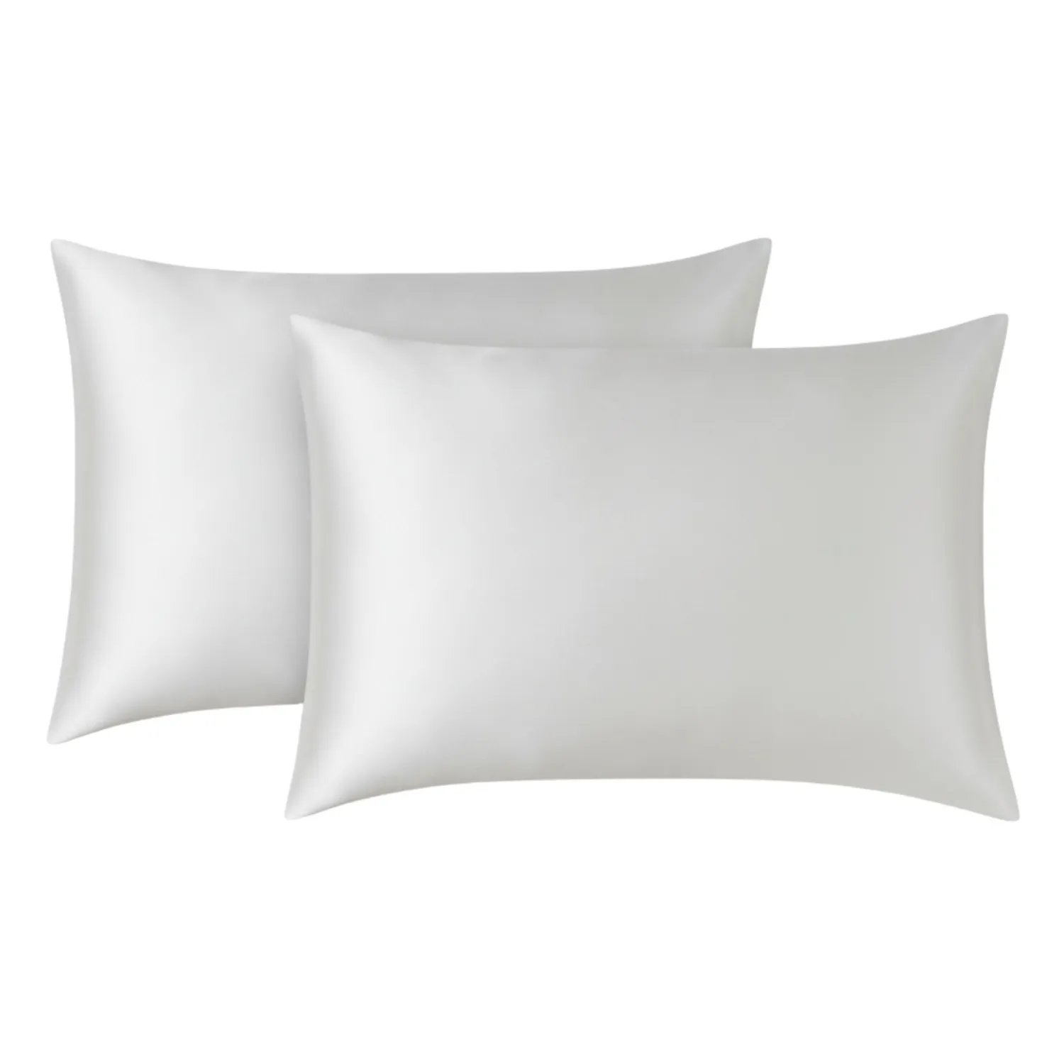 Set of Two Mulberry Silk Pillowcases Envelope Style - White