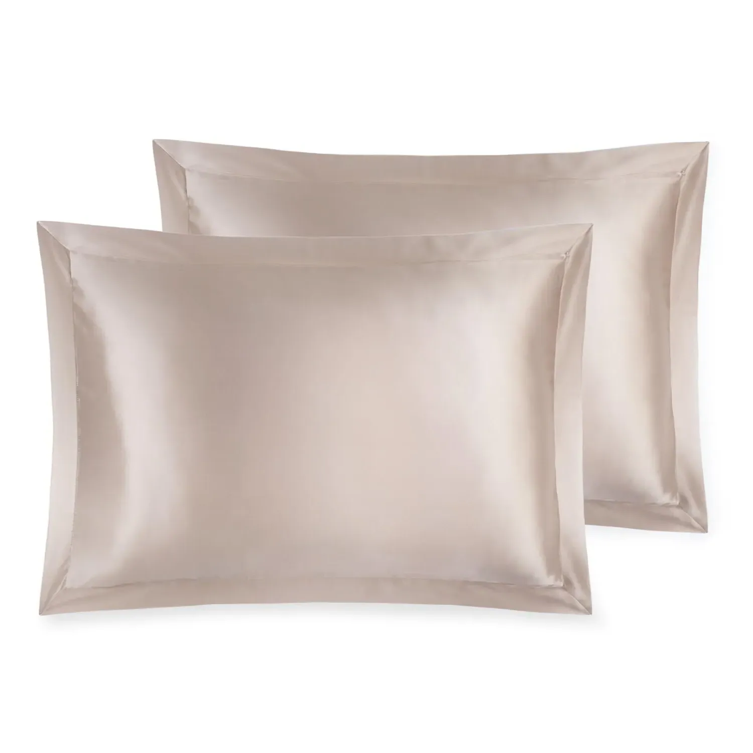 Lucinda Oxford Border Set of Two Pillowcases - Caramel, Silk image
