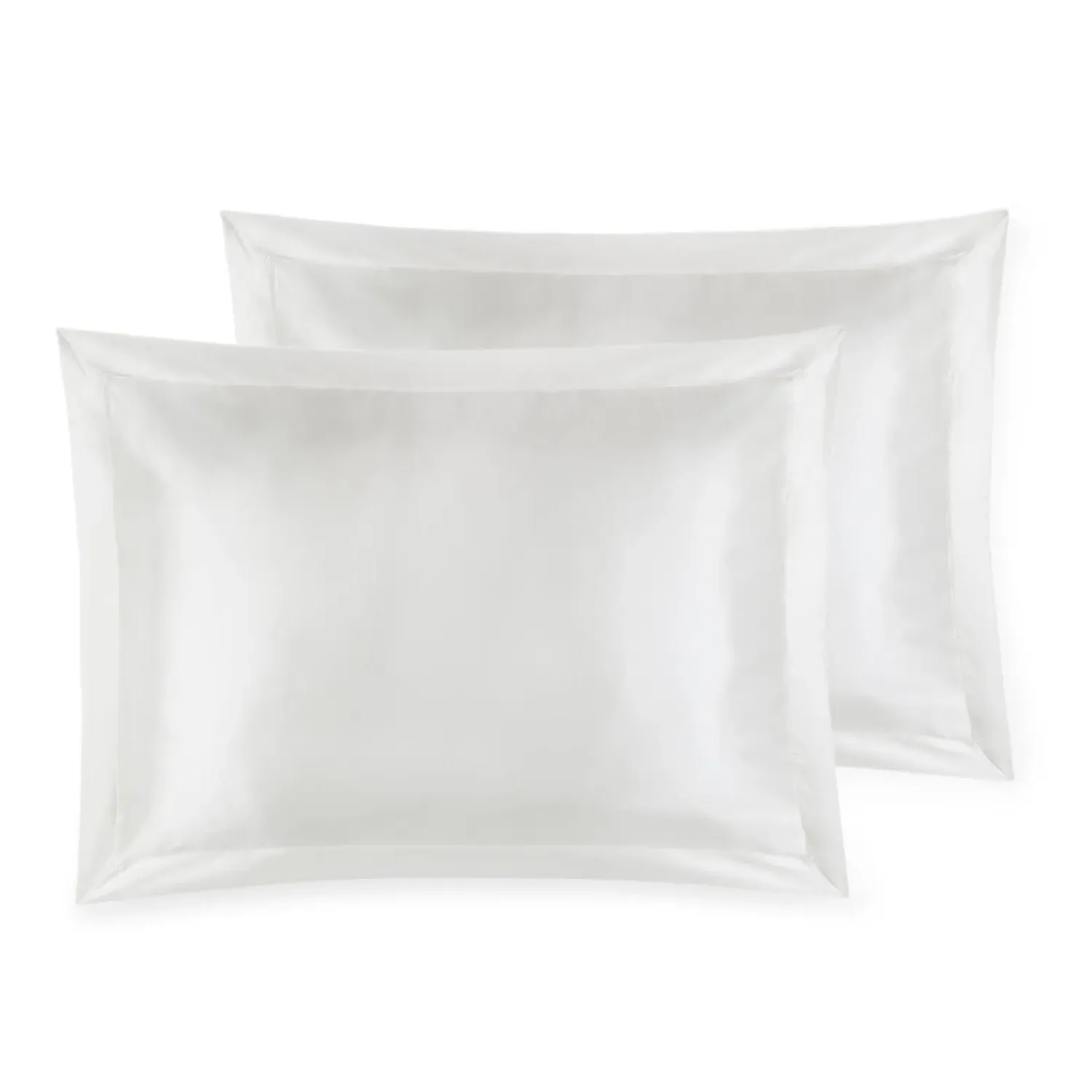 Lucinda Oxford Border Set of Two Pillowcases - Ivory, Silk