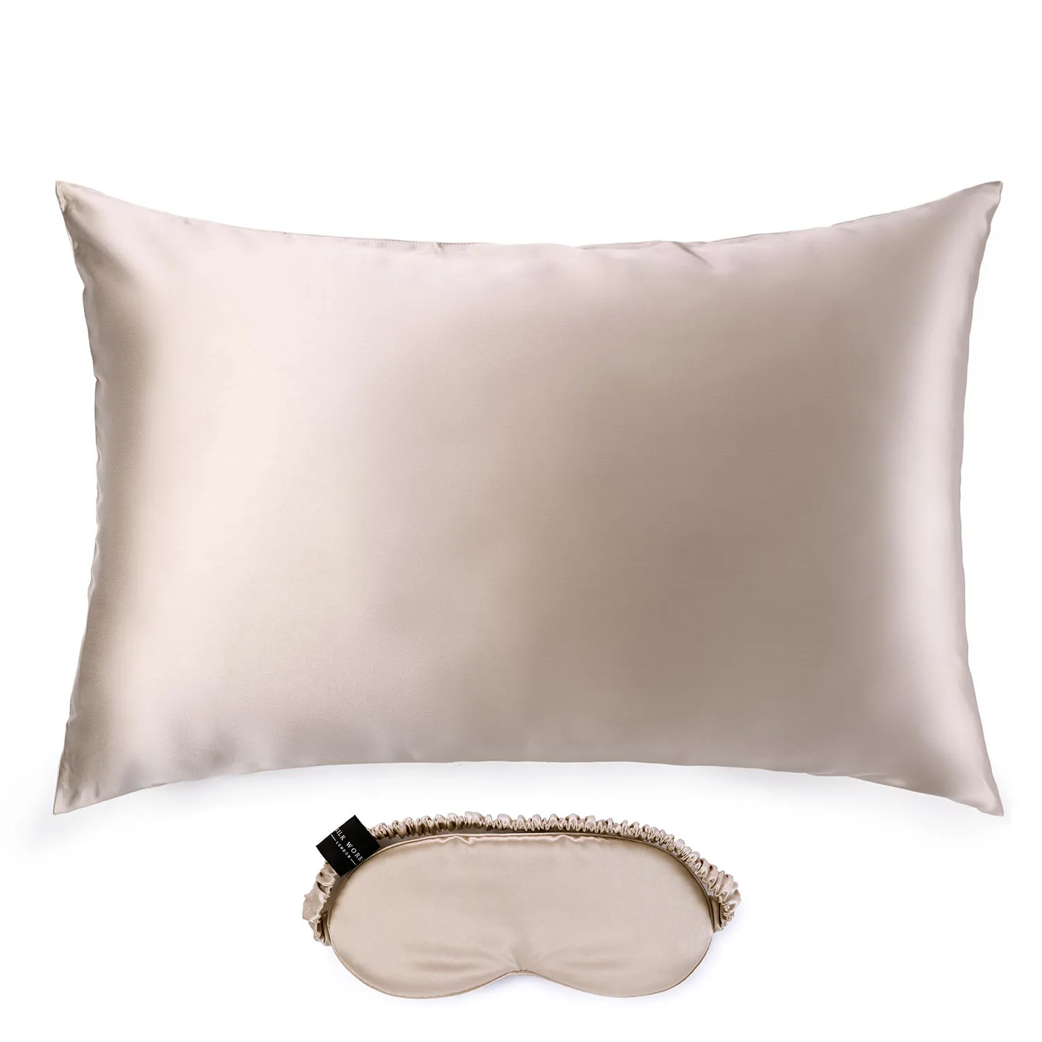 Queen Size Pillowcase and Eye Mask Set - Caramel, Mulberry Silk