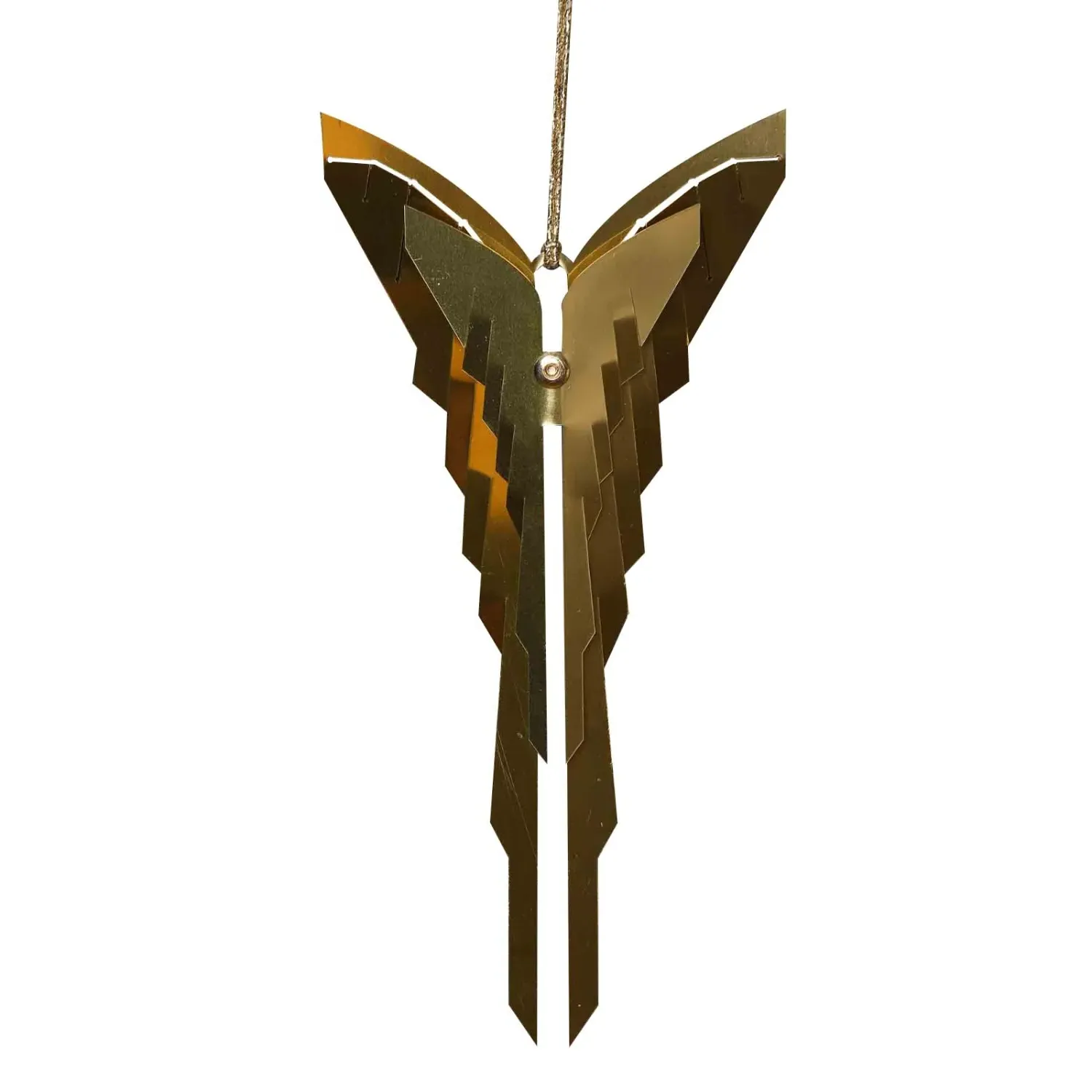 Angel Wings Laser Cut Sculpture - Gold, Brass