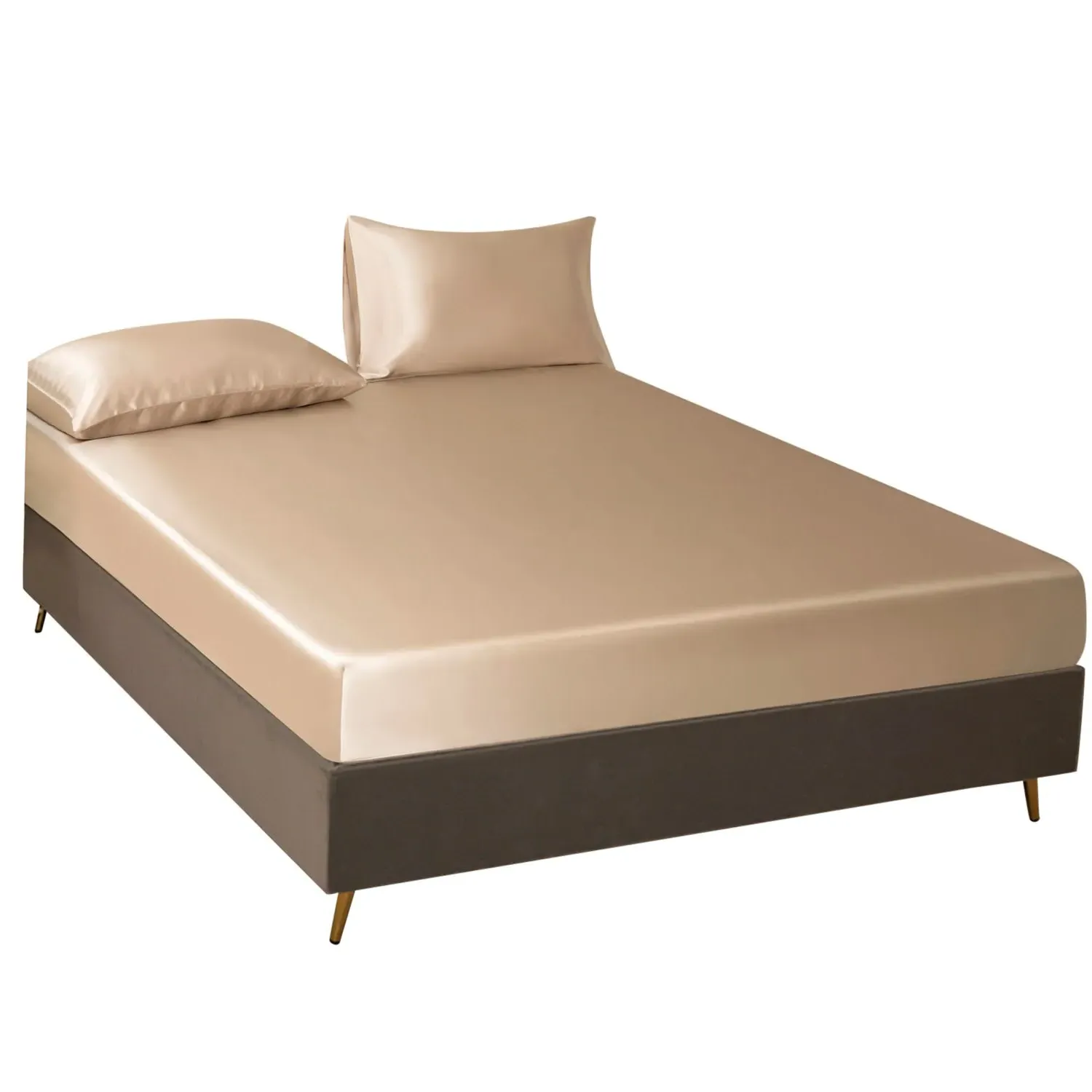 Double Fitted Sheet - Beige, Mulberry Silk image