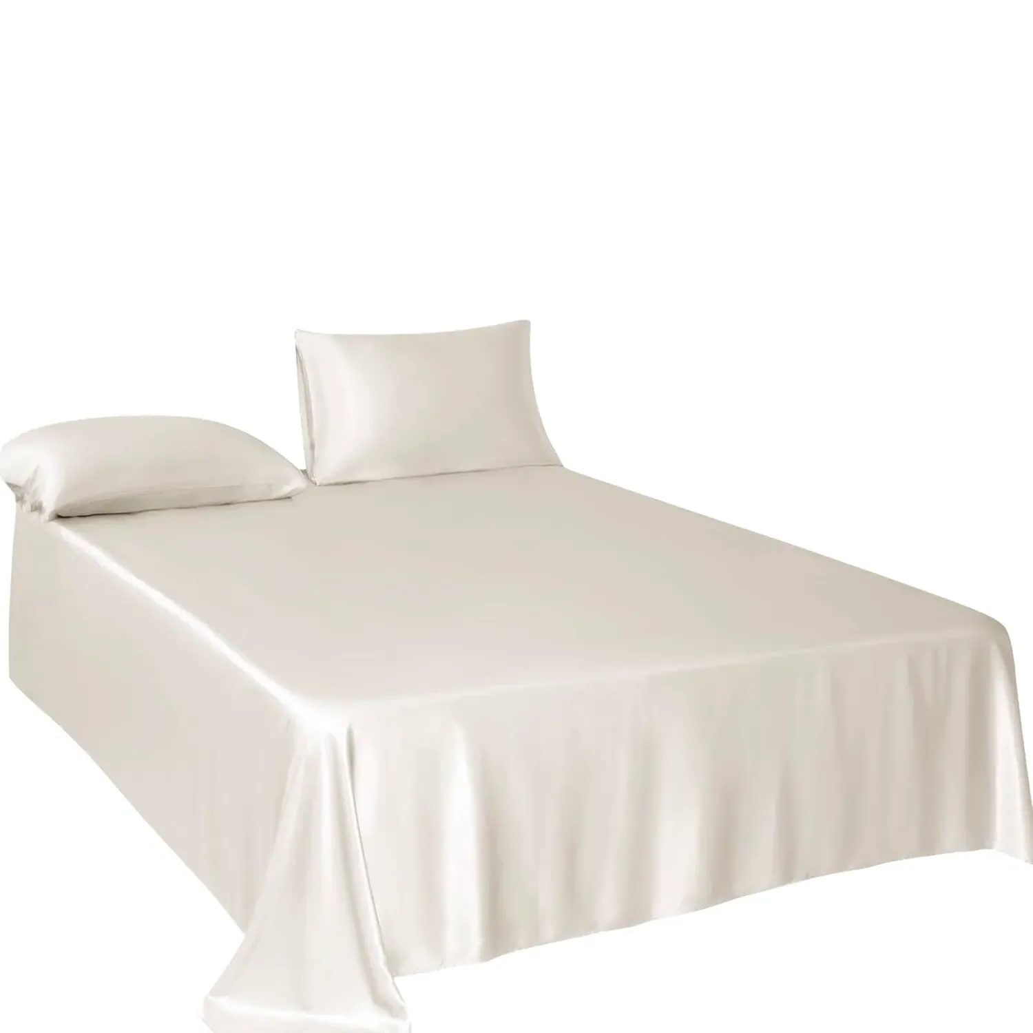 King Size Flat Sheet - Ivory, Mulberry Silk