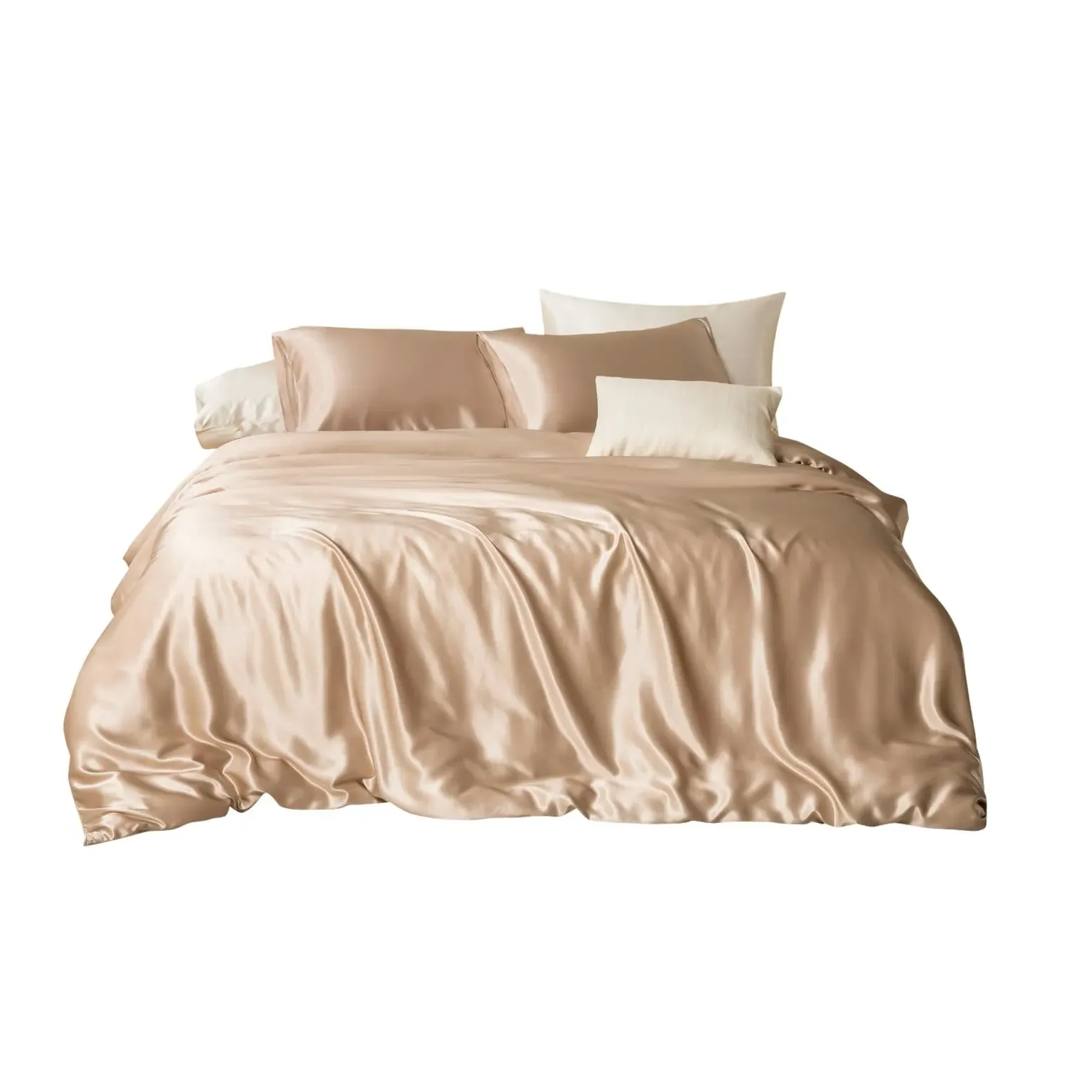 King Size Four-Piece Sheet Set - Beige, Mulberry Silk