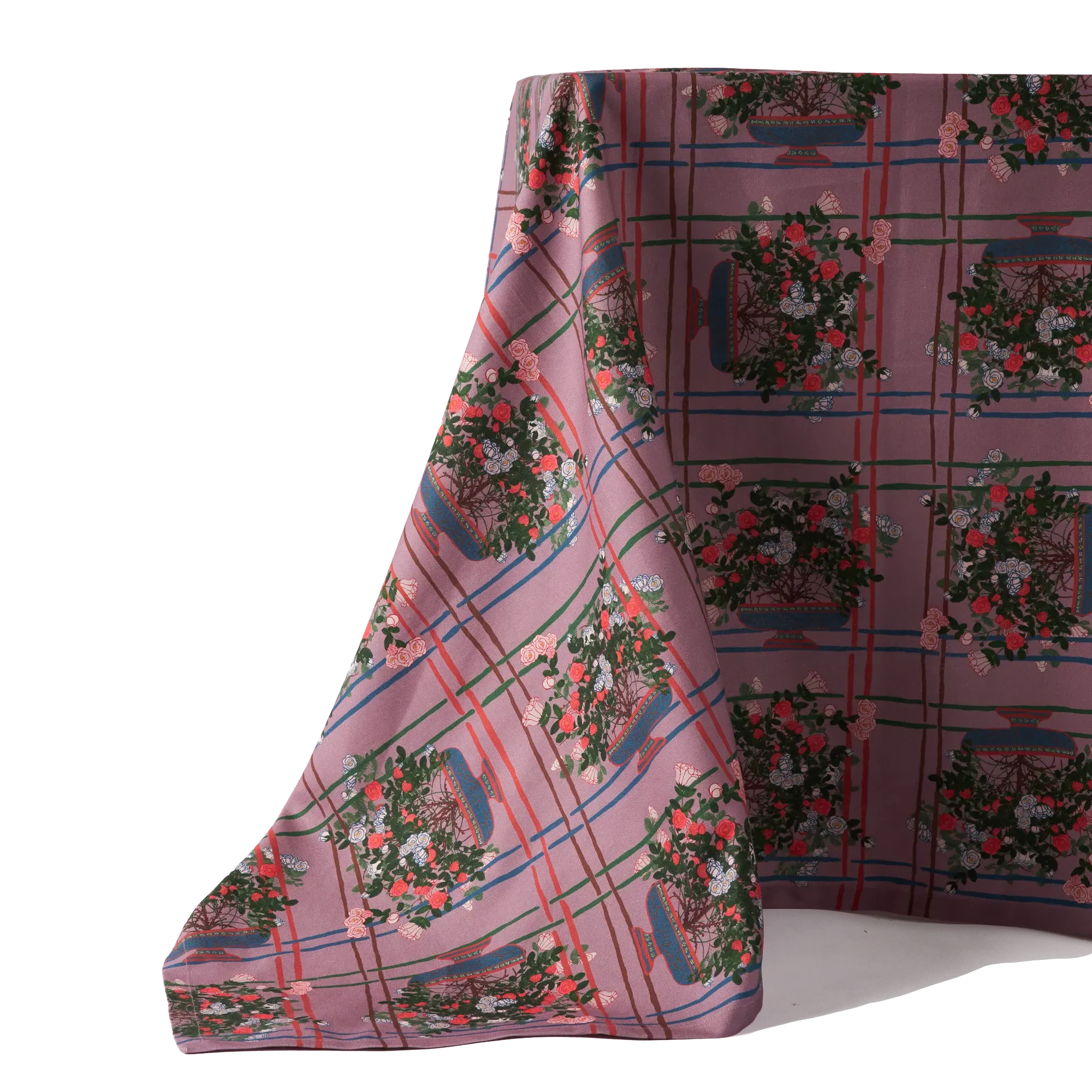 Extra Large Tablecloth La Vie en Rose Print - Pink, Organic Cotton