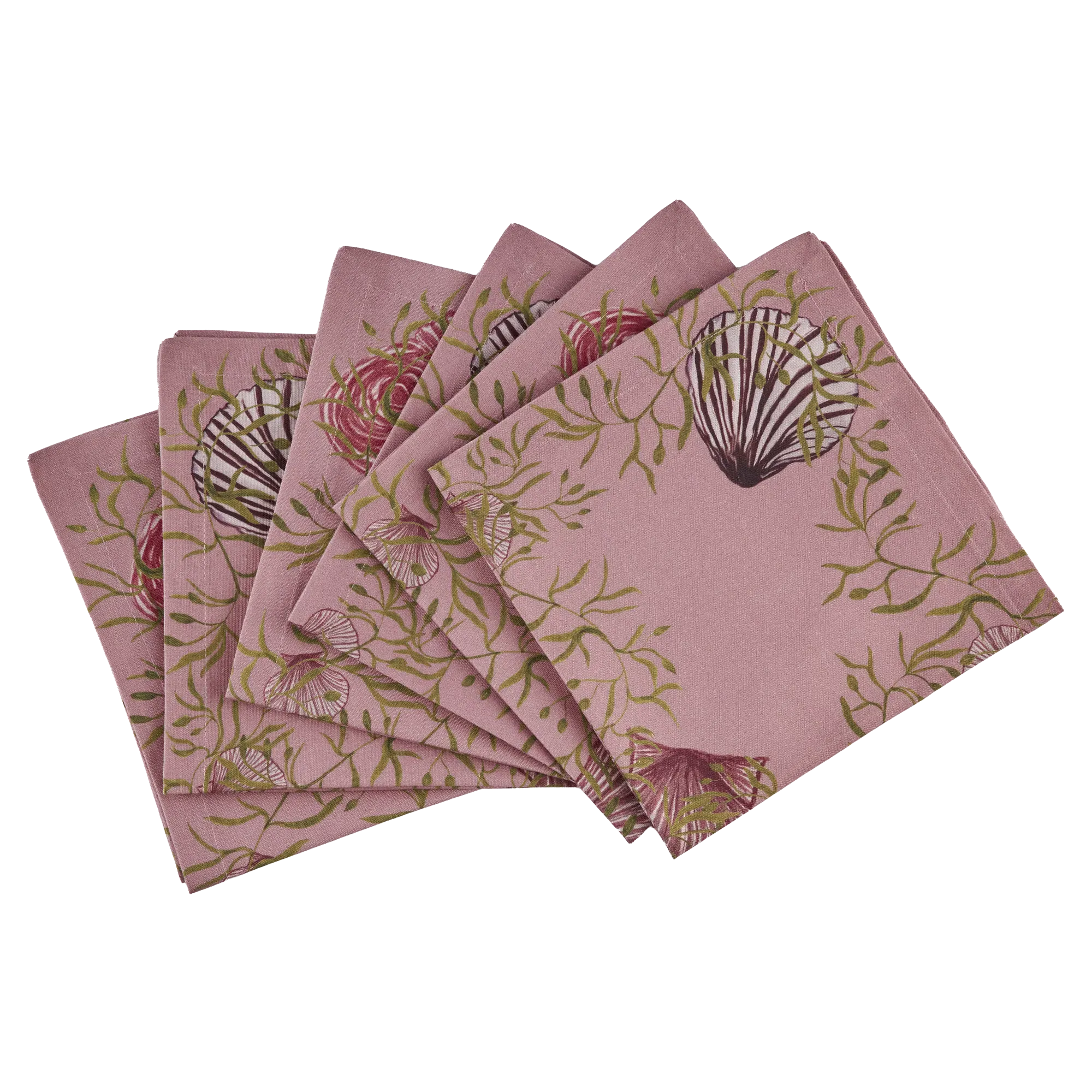 Mussels from Brussels Set of Six Napkins - Pink/Green image