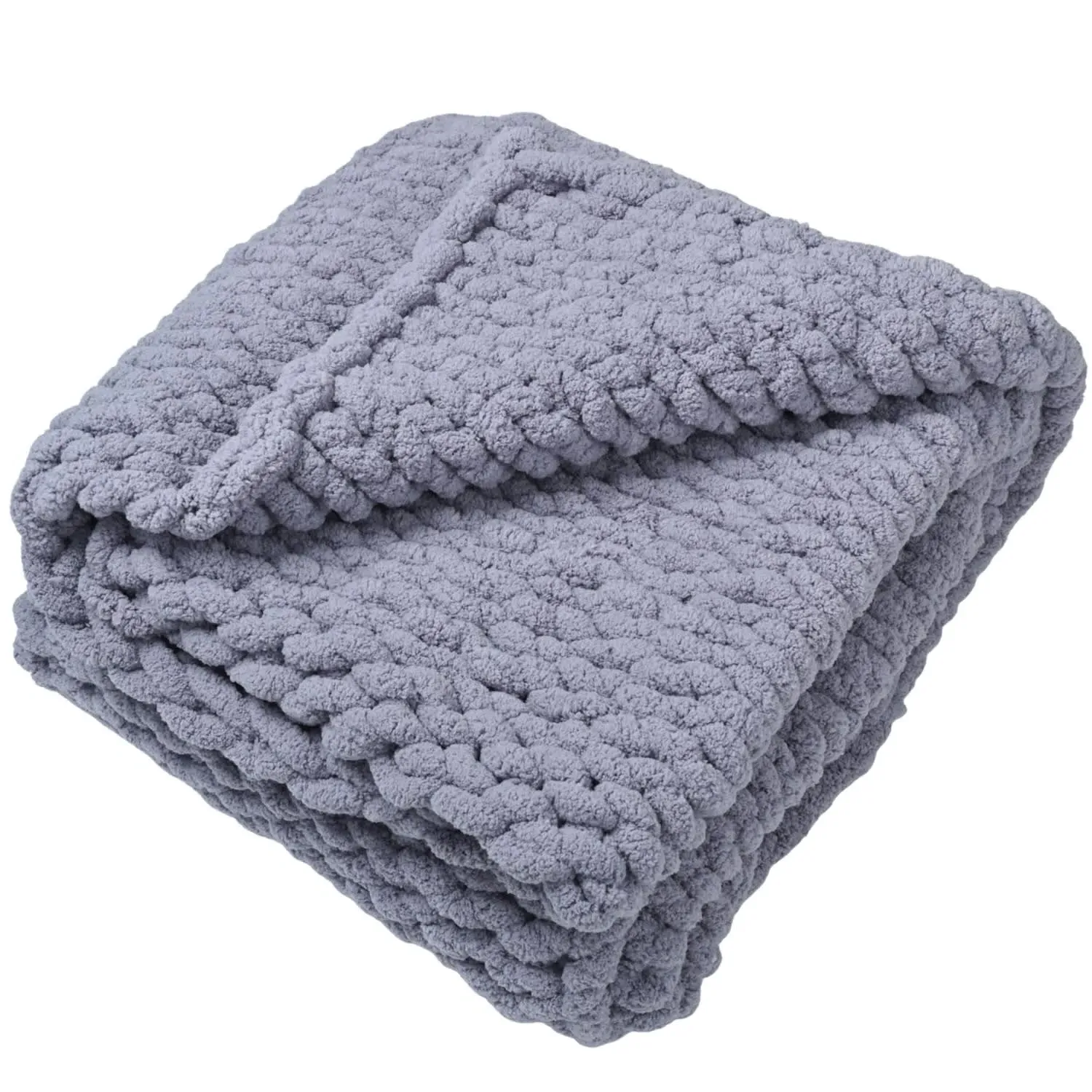 Woven Together Chunky Knit Blanket - Slate Grey