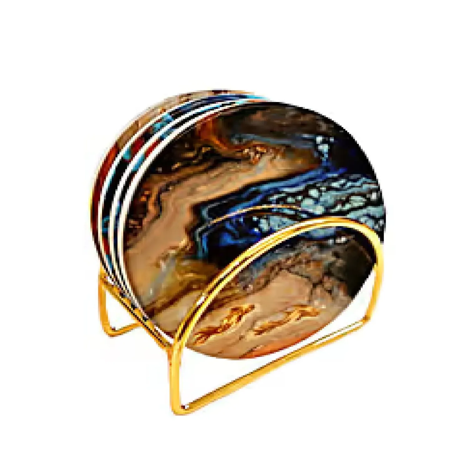 Ceramic Coaster Set of Four - Brown image