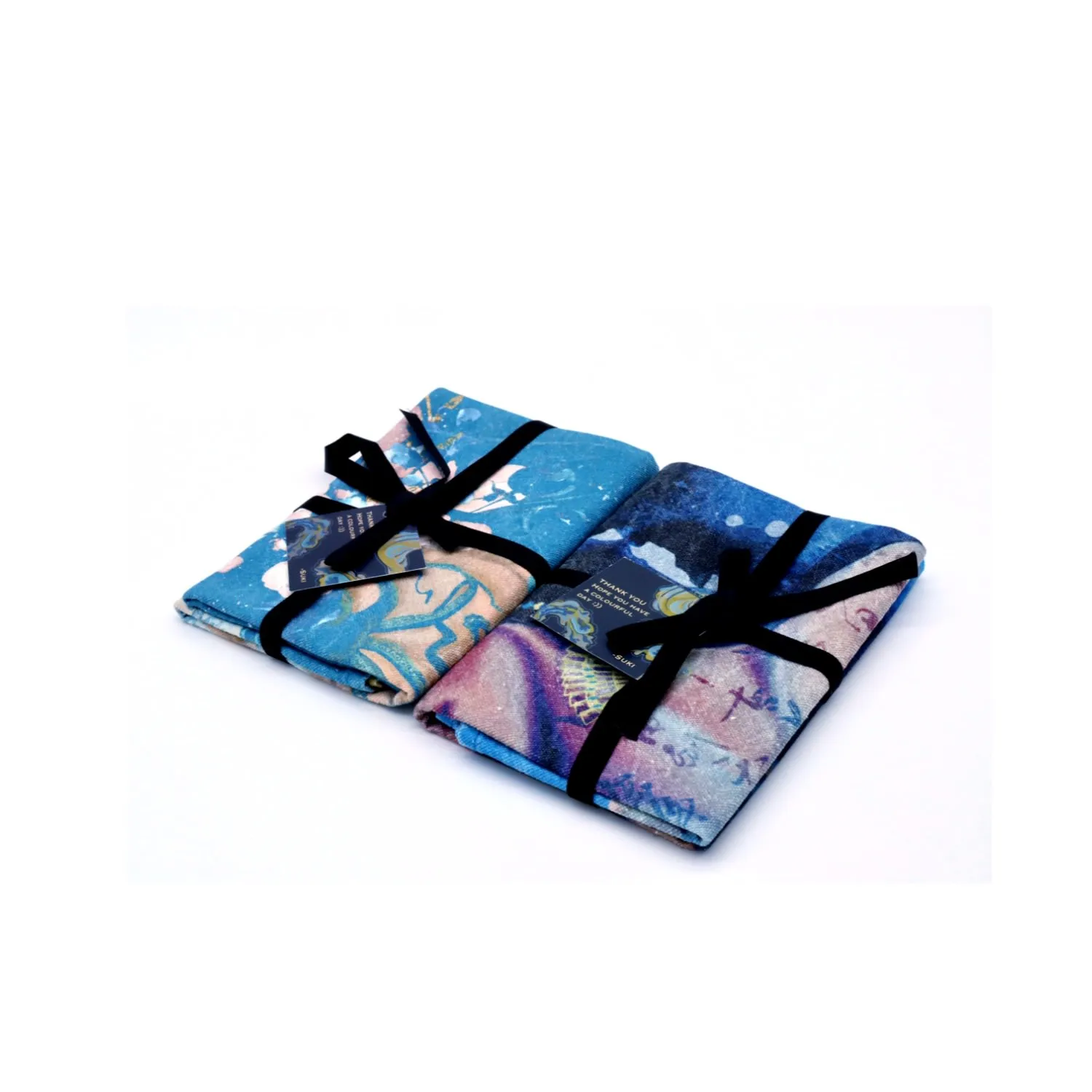 Flower Girl And Ink Man Cotton Tea Towel Set image