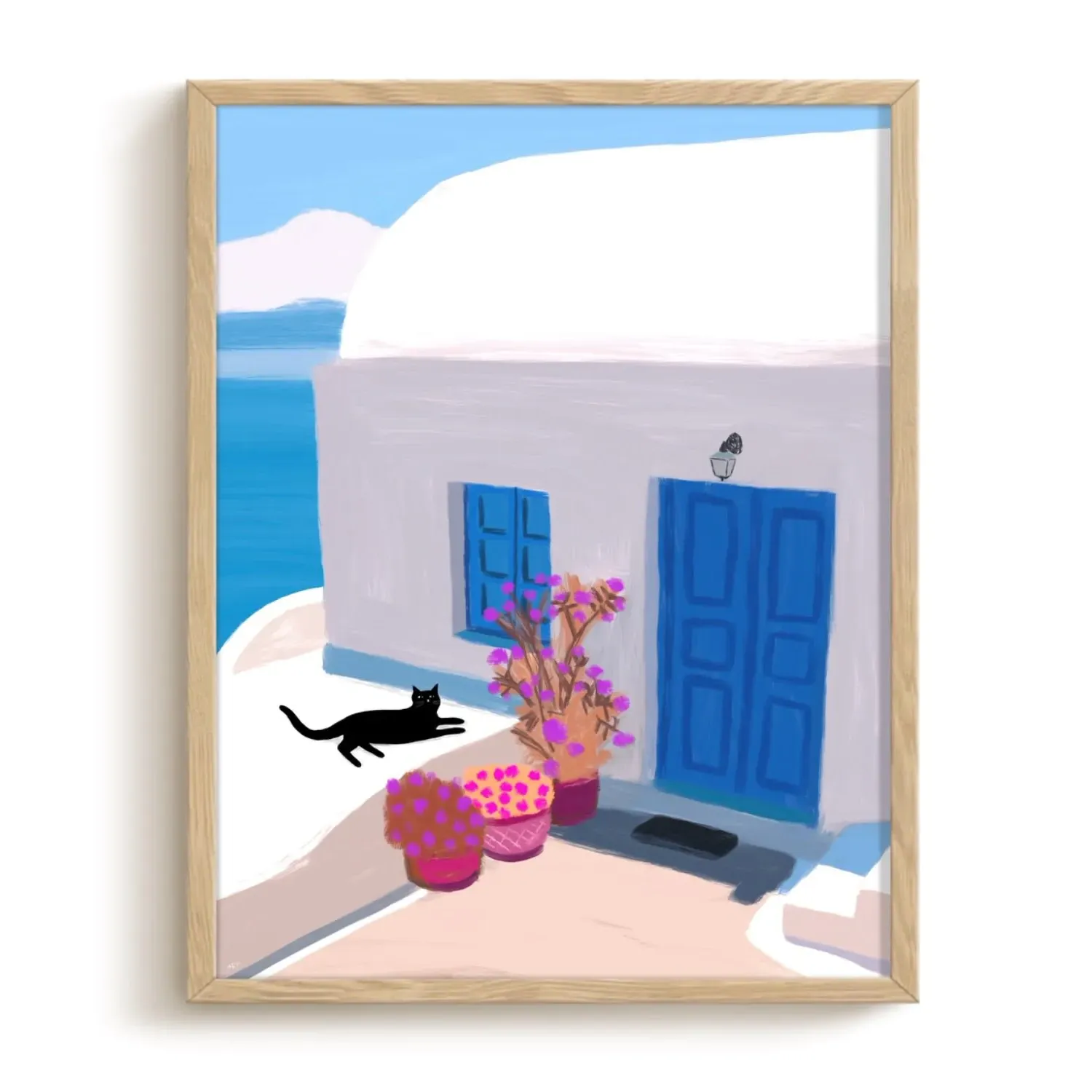 Cat Bathing A3 Art Print - Matte Paper