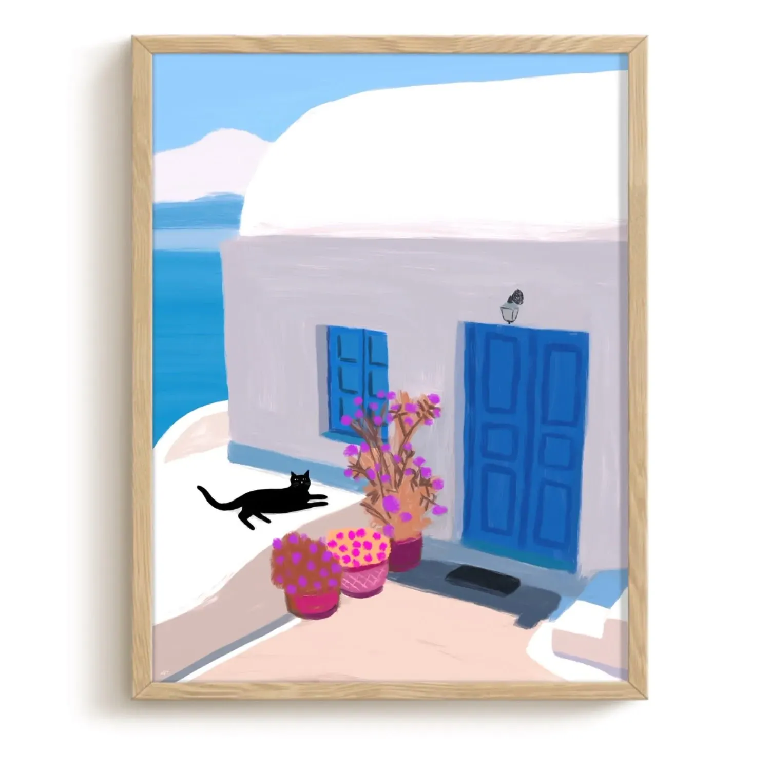 Cat Bathing A4 Art Print - Matte Paper image
