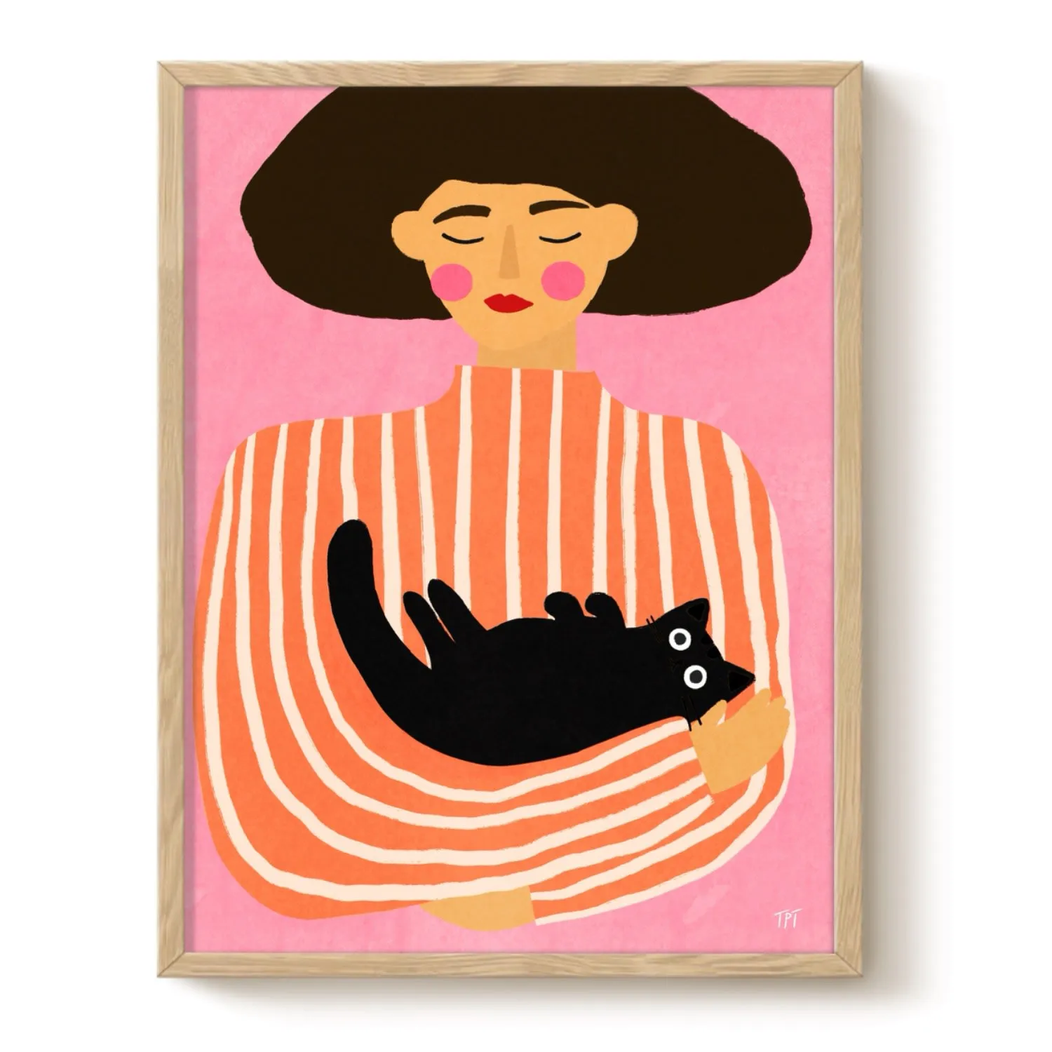 Cat Cuddles A4 Art Print - Matte Paper image