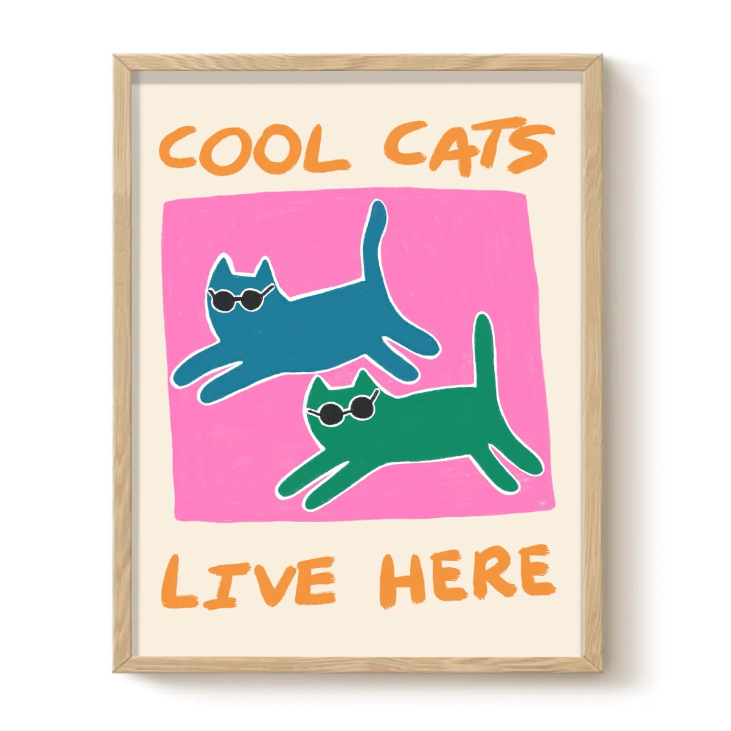 Cool Cats A4 Art Print - Matte Paper