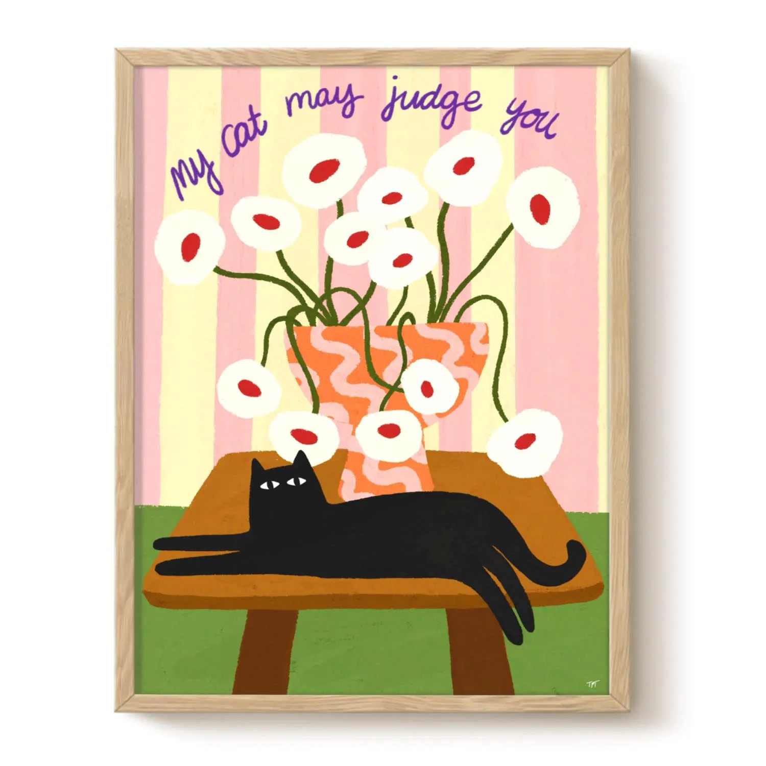 Judge You Cat Art Print - A3