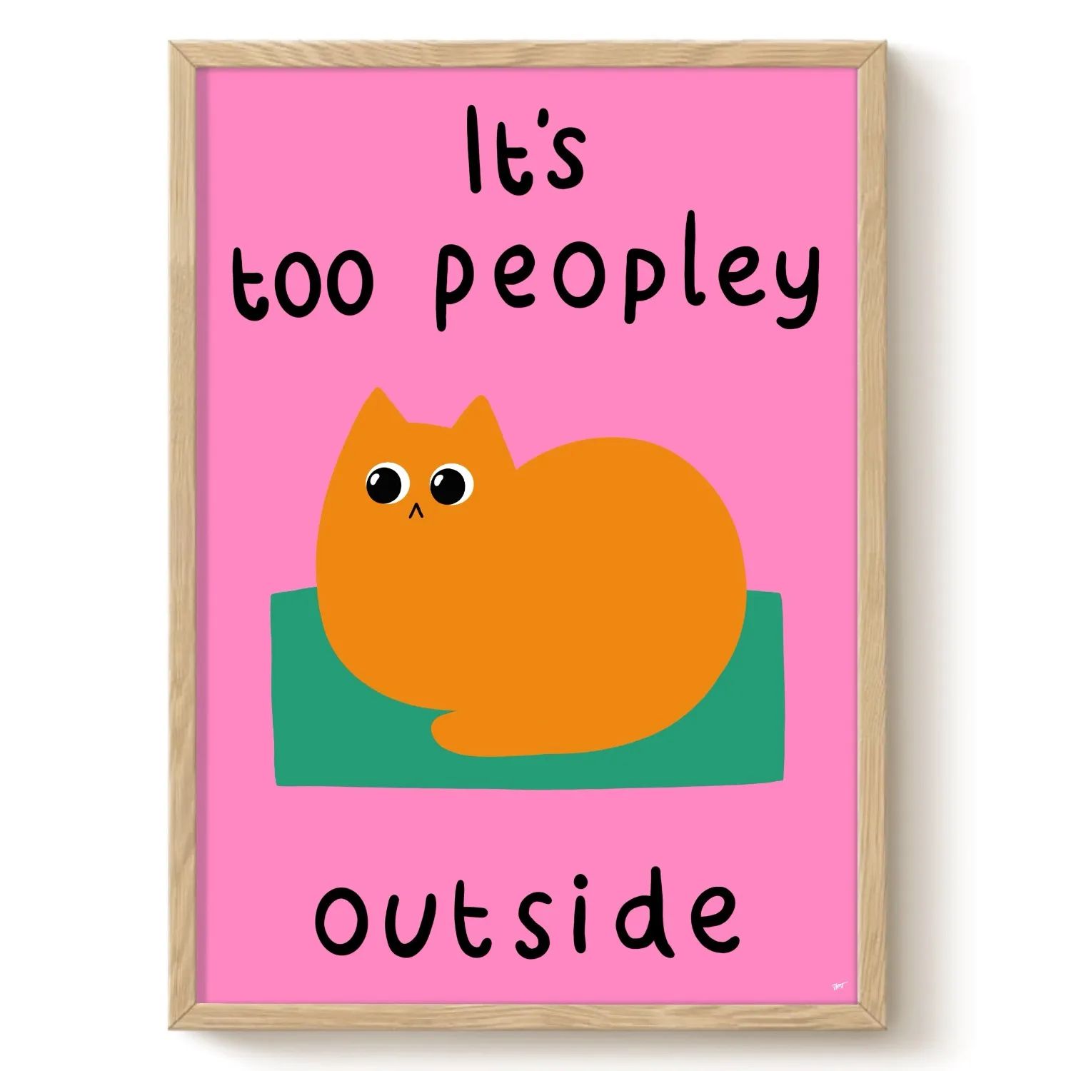 Too Peopley Cat Art Print - A4 image