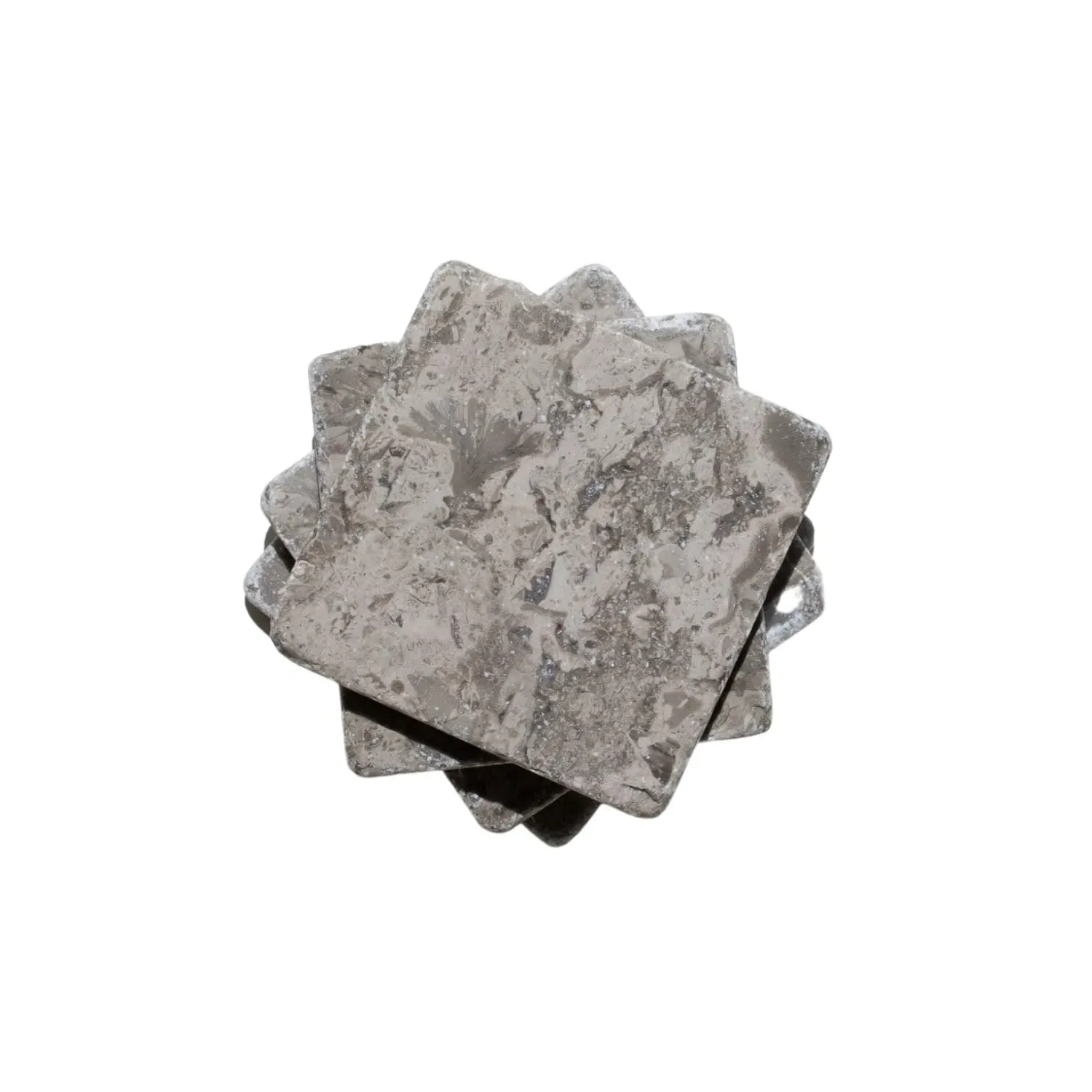 Fossil Marble Coaster Set - Brown