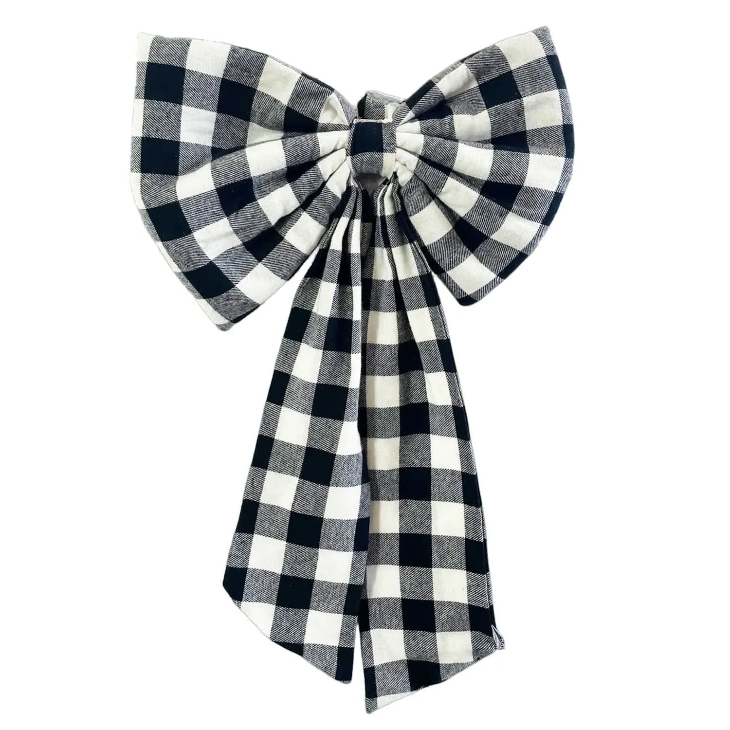 Charlotte Gingham Decorative Bow - Black/White image