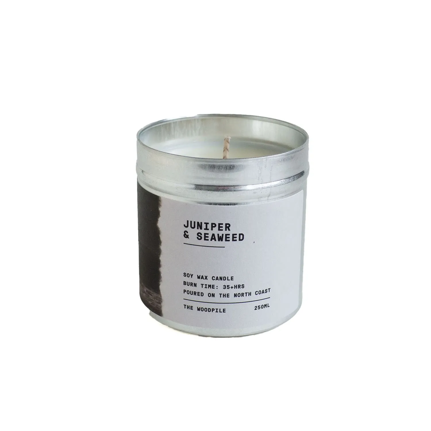 Juniper & Seaweed Soy Wax Candle - White image