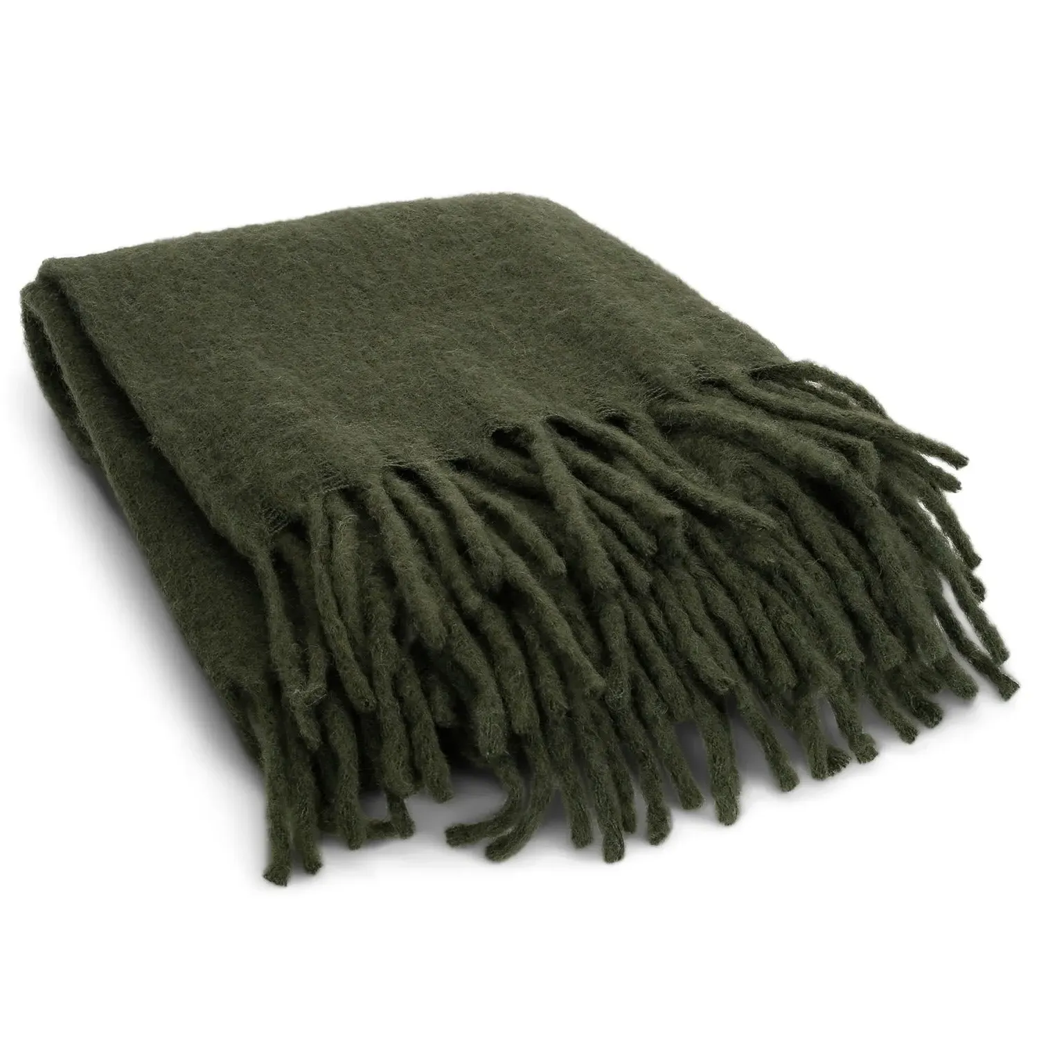 Molly Throw Blanket - Green, Mohair image