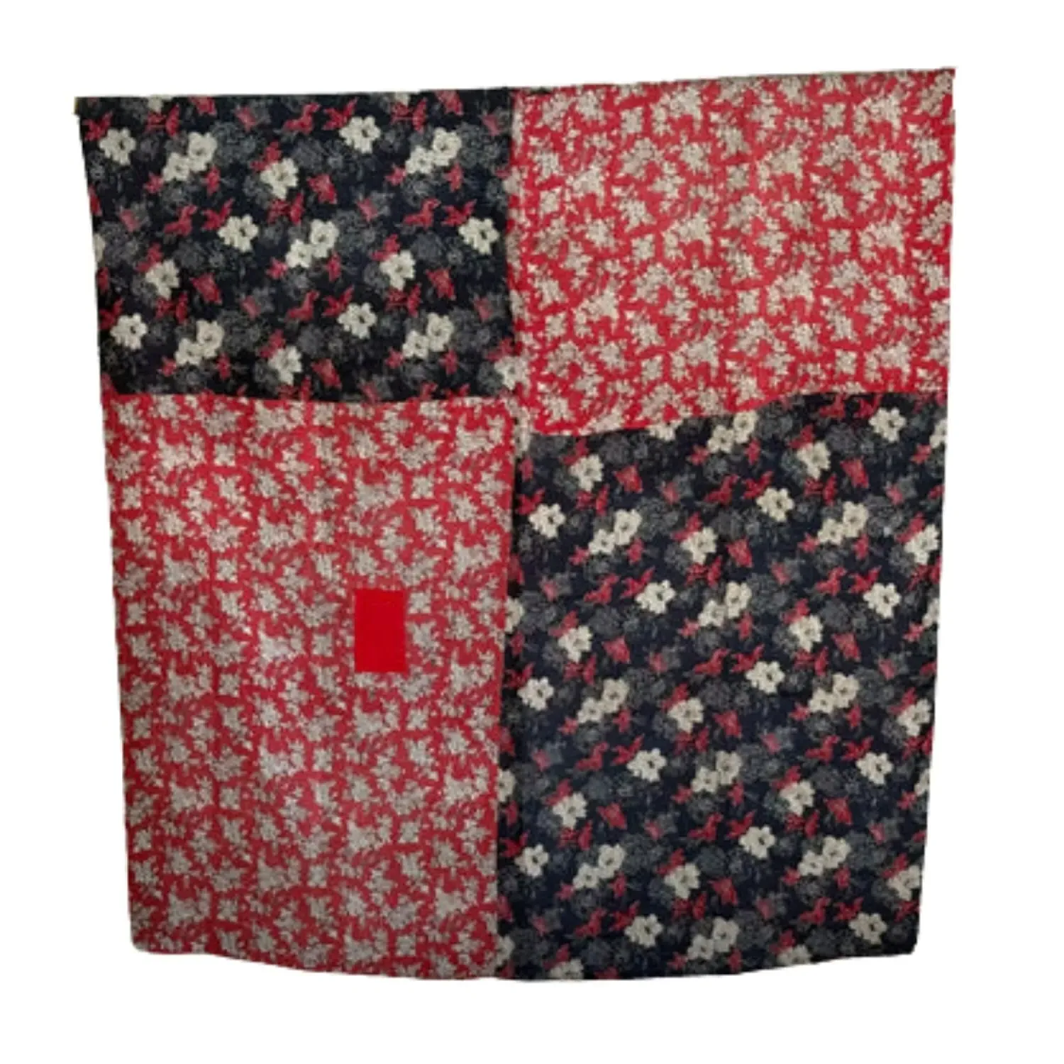 Crimson Petal Vintage Kantha Throw - Red, Cotton image