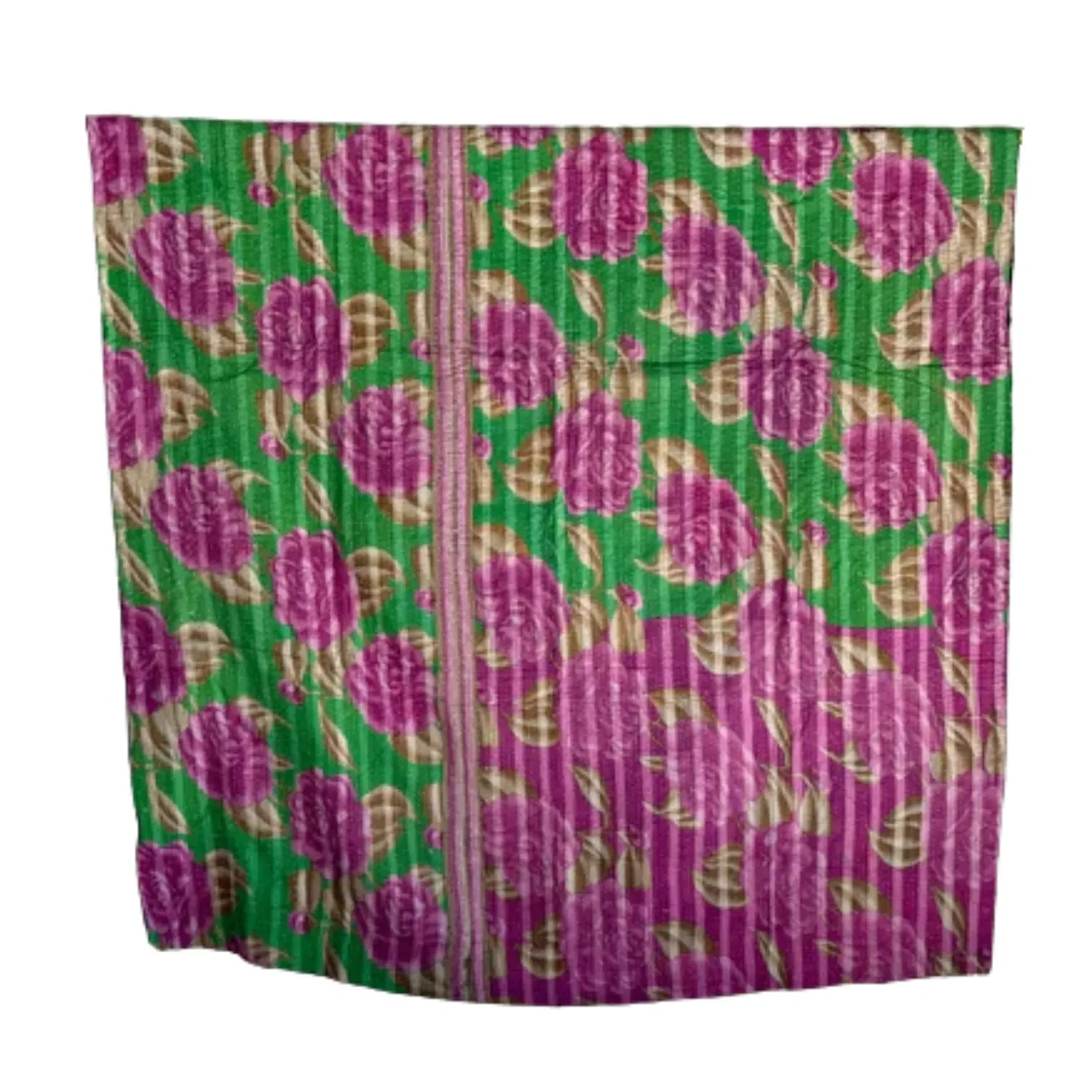Roses & Thorns Kantha Throw - Green, Cotton