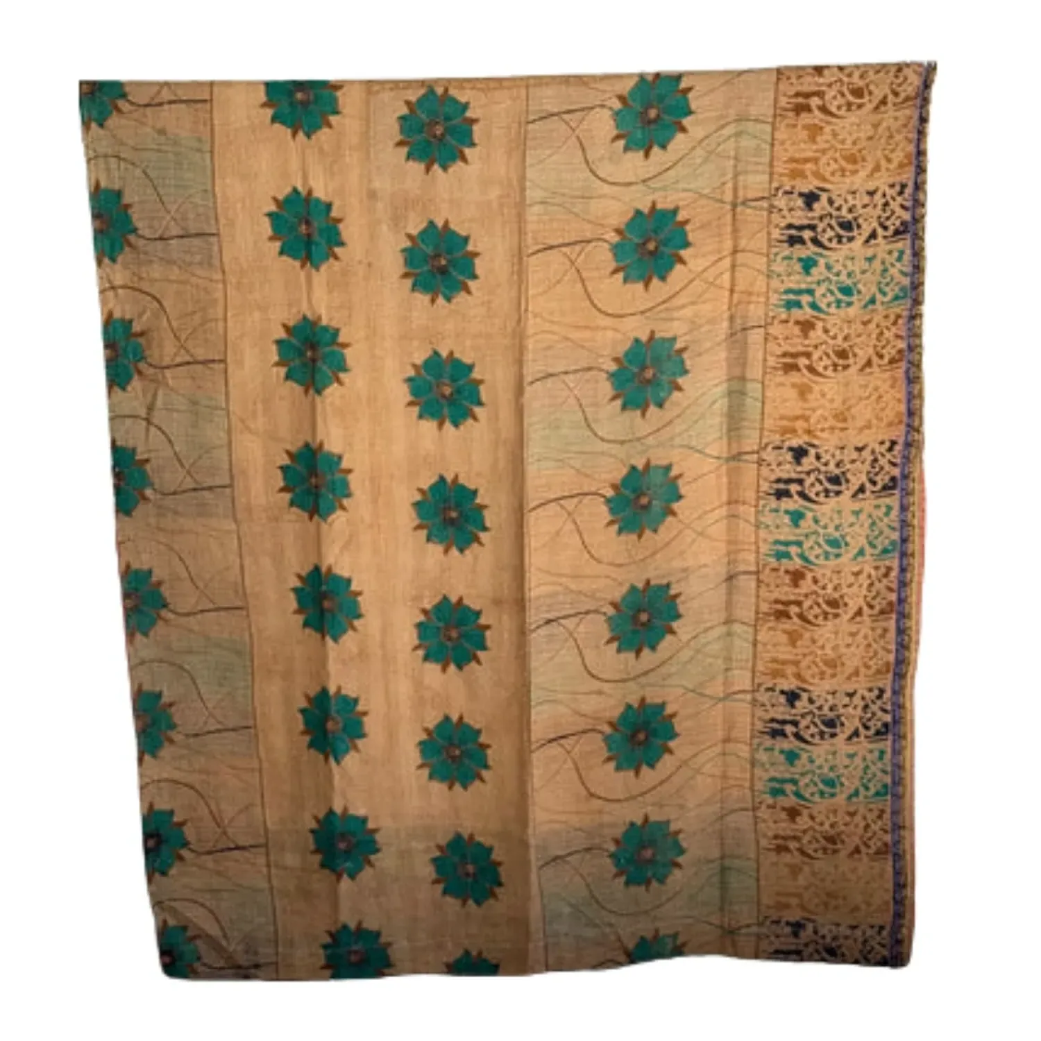 Wheat Fields Kantha Throw - Yellow, Cotton