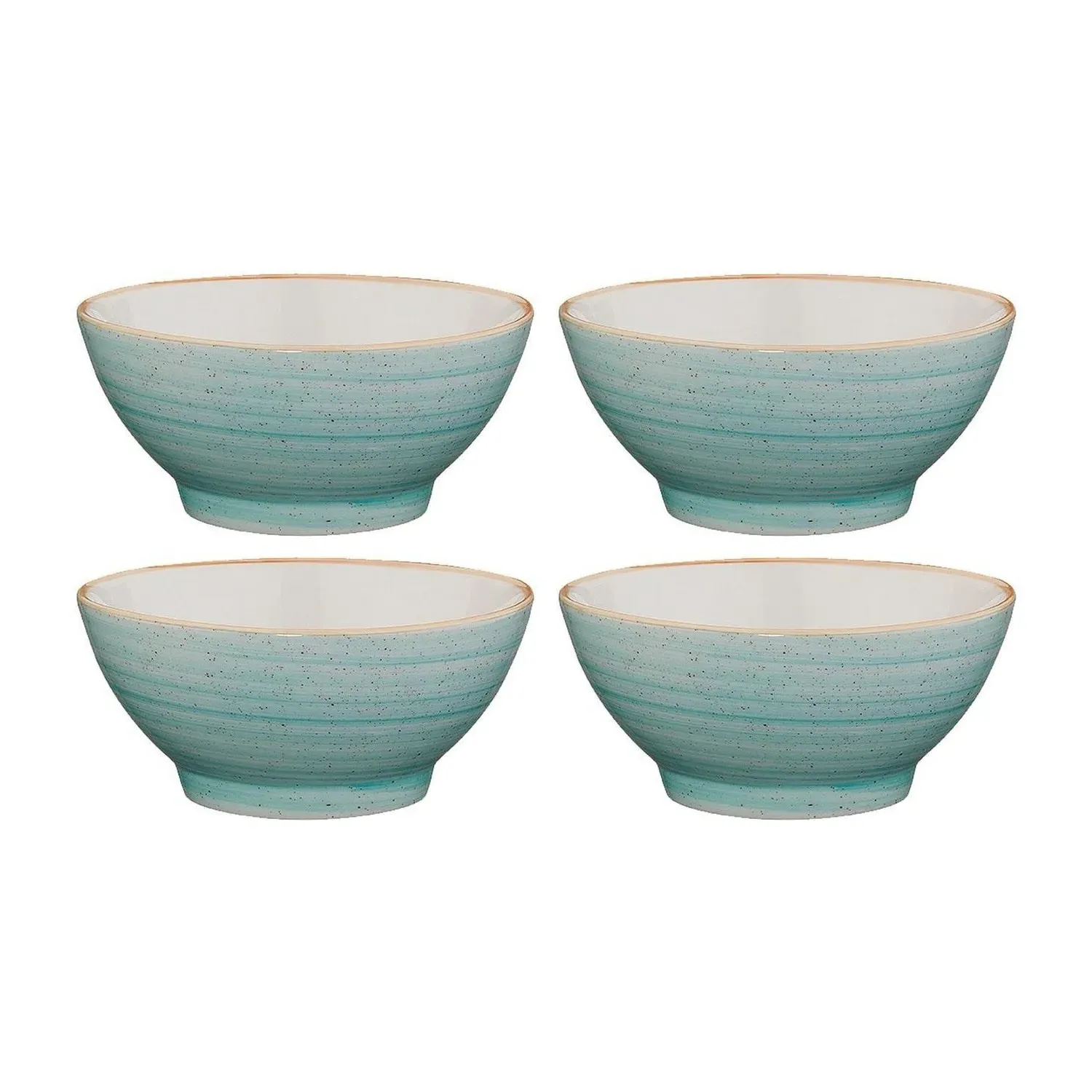 Aqua Round Bowl Set of Four - Blue, Porcelain image