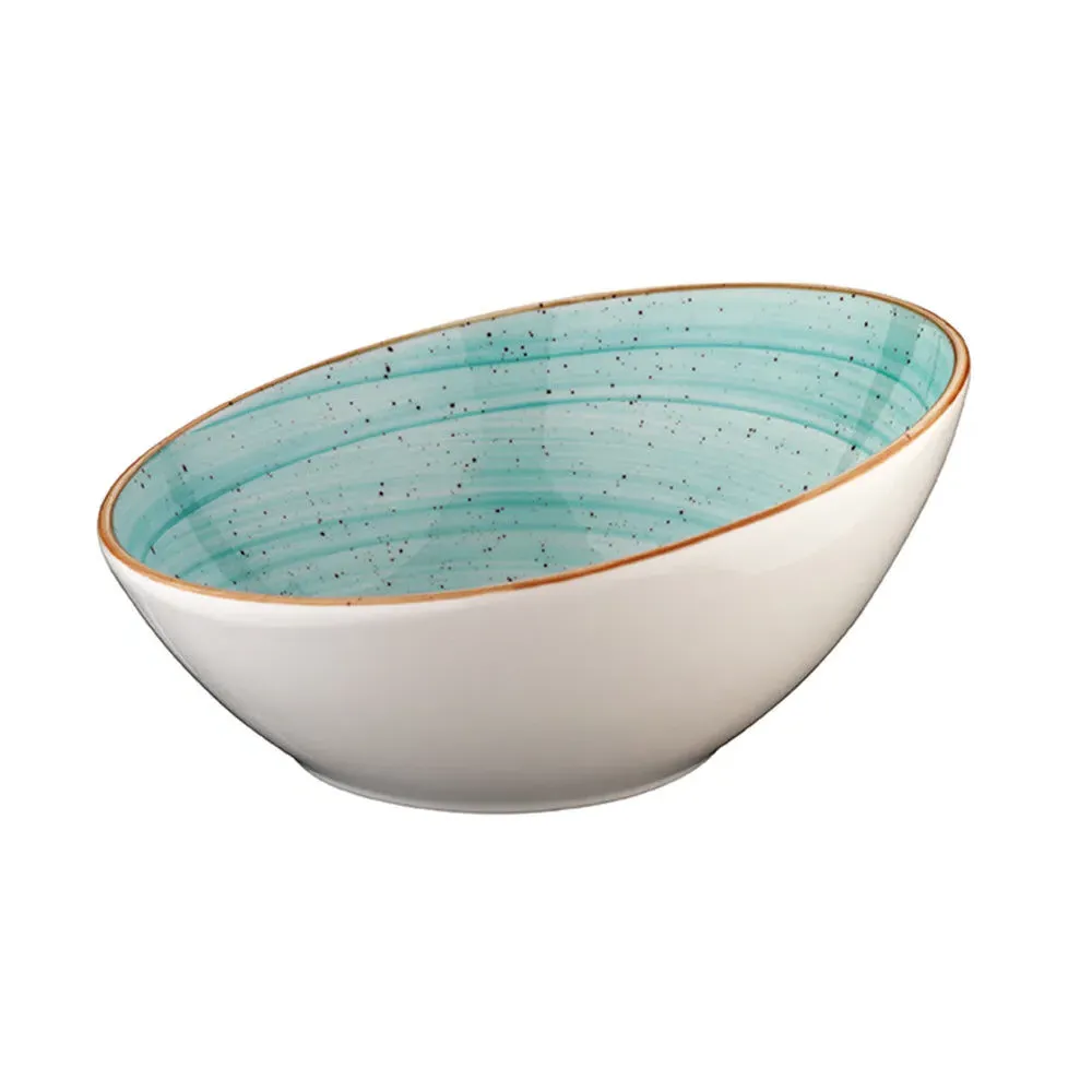 Aqua Round Breakfast Bowl - Blue, Porcelain image