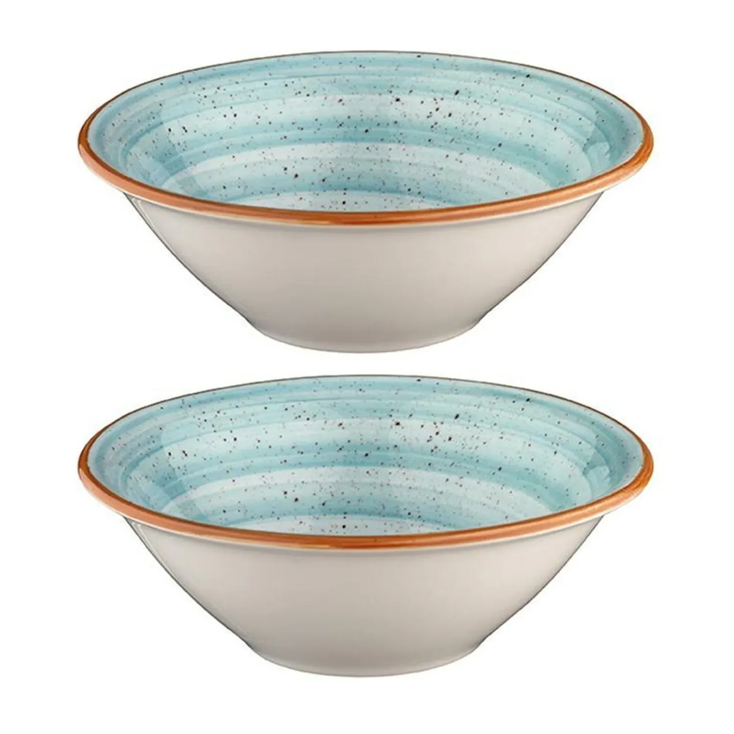 Aqua Round Porcelain Bowl Set - Blue image