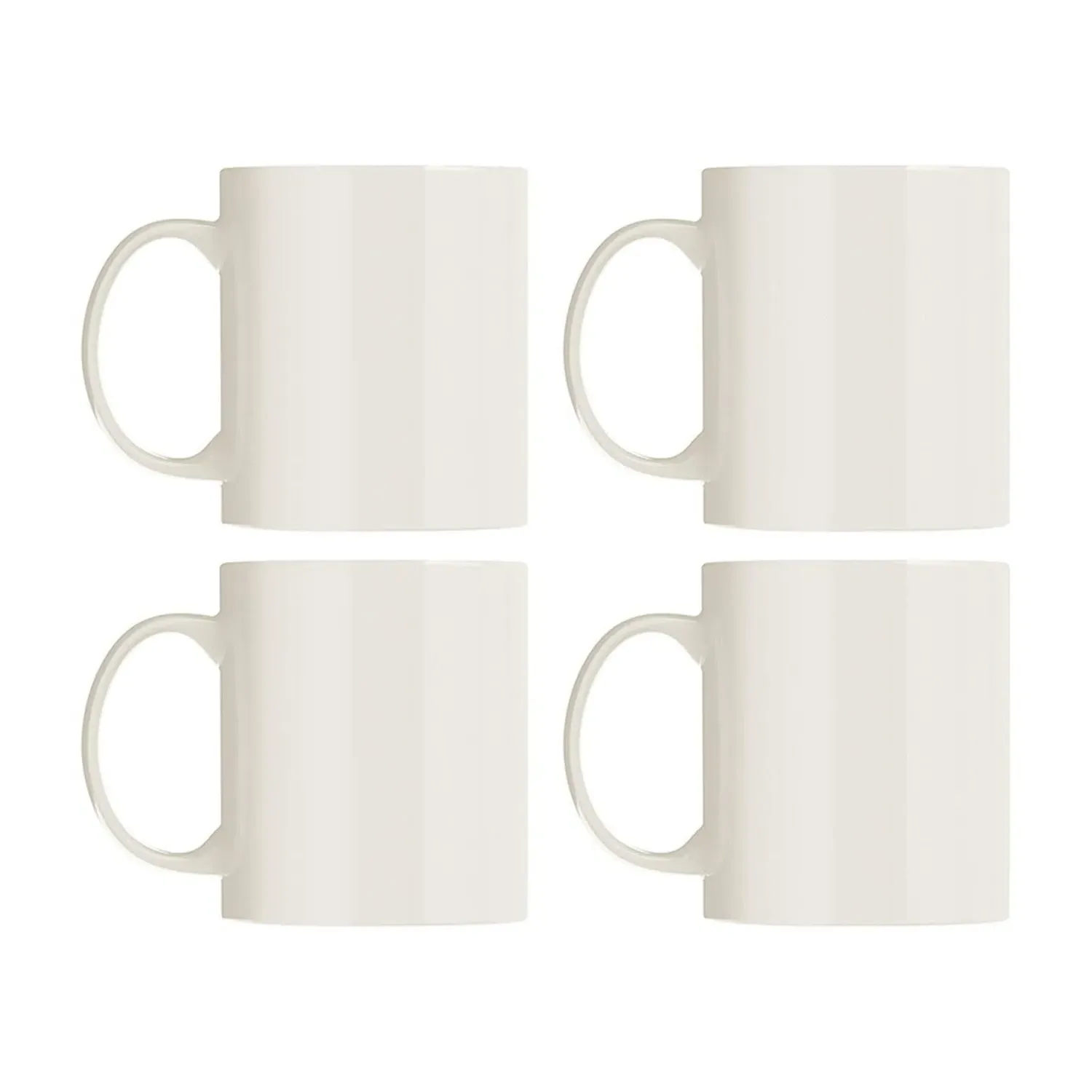 Banquet Round Porcelain Mug Set Of Four - White image