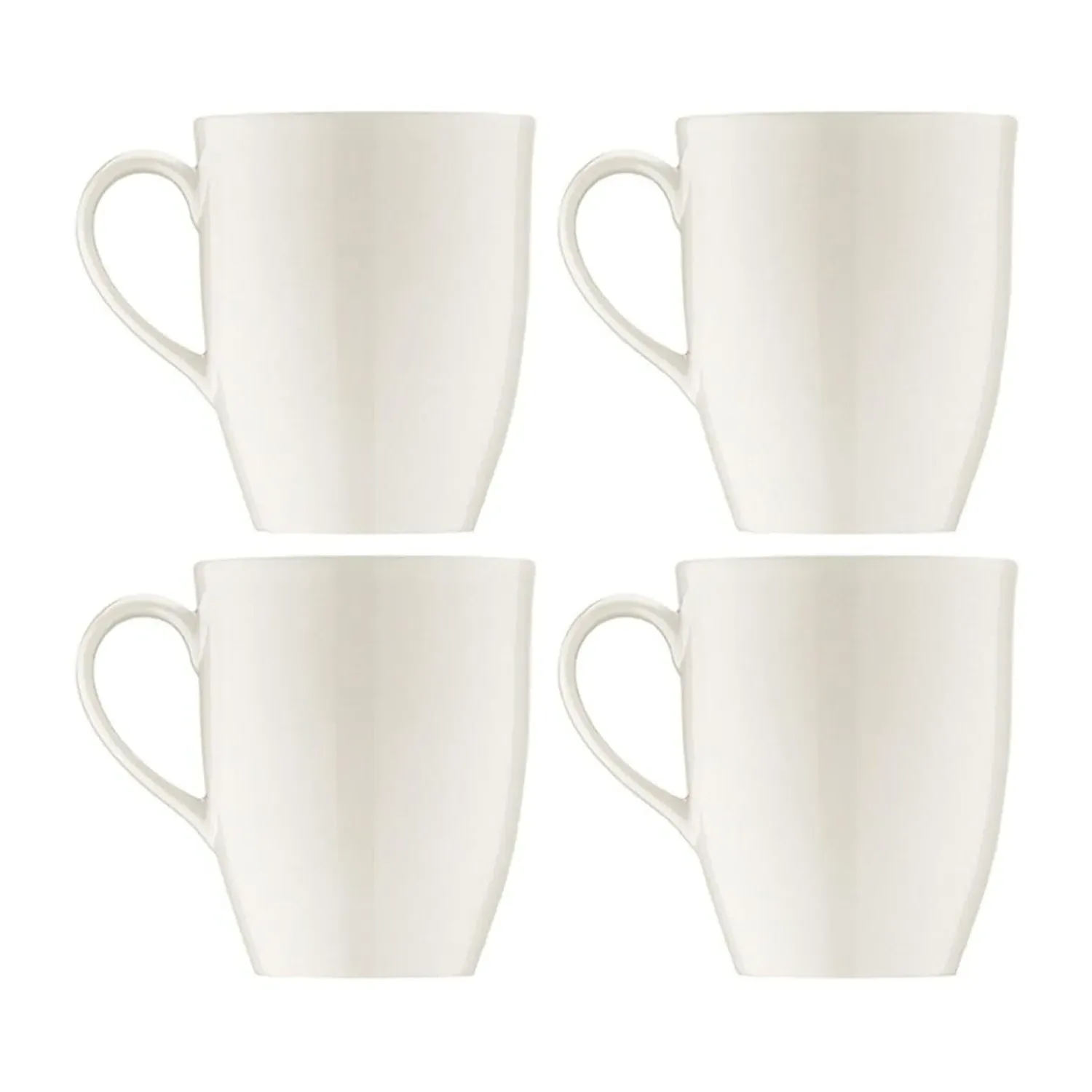 Banquet Round Porcelain Mug Set Of Four - White
