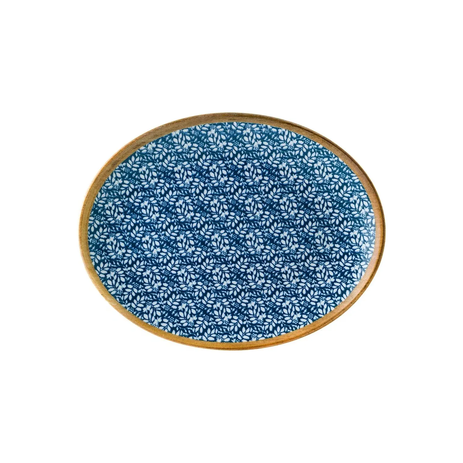 Calif Oval Serving Platter - Blue/White, Porcelain