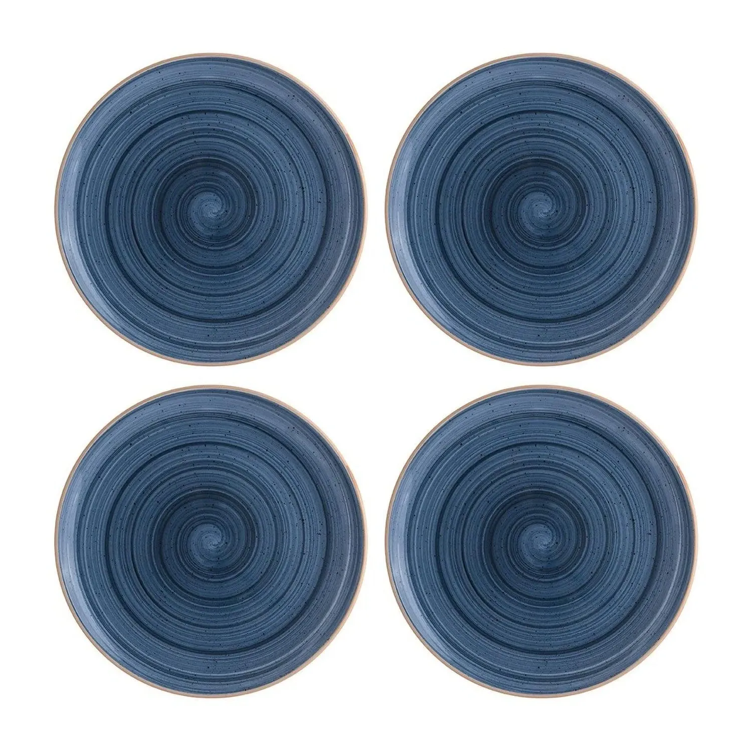 Dusk Round Dessert Plate Set of 4 - Blue, Porcelain image