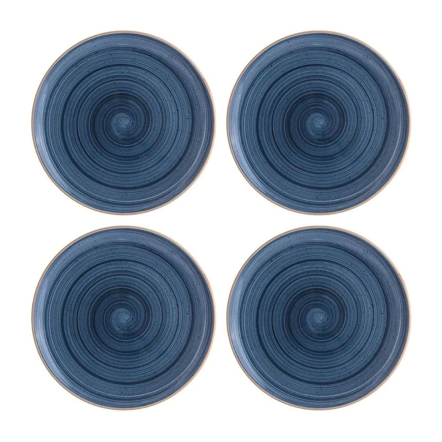 Dusk Round Side Plate Set of Four - Blue, Porcelain image