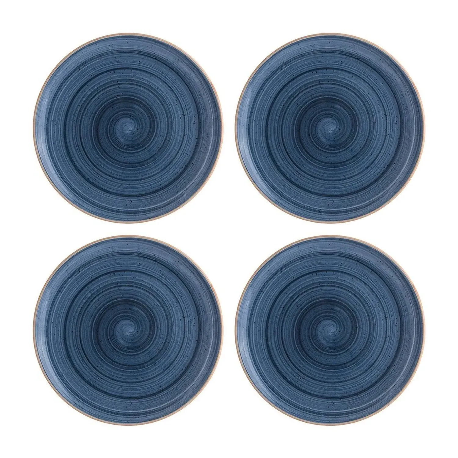 Dusk Round Ten Inch Dinner Plate Set of Four - Blue, Porcelain image