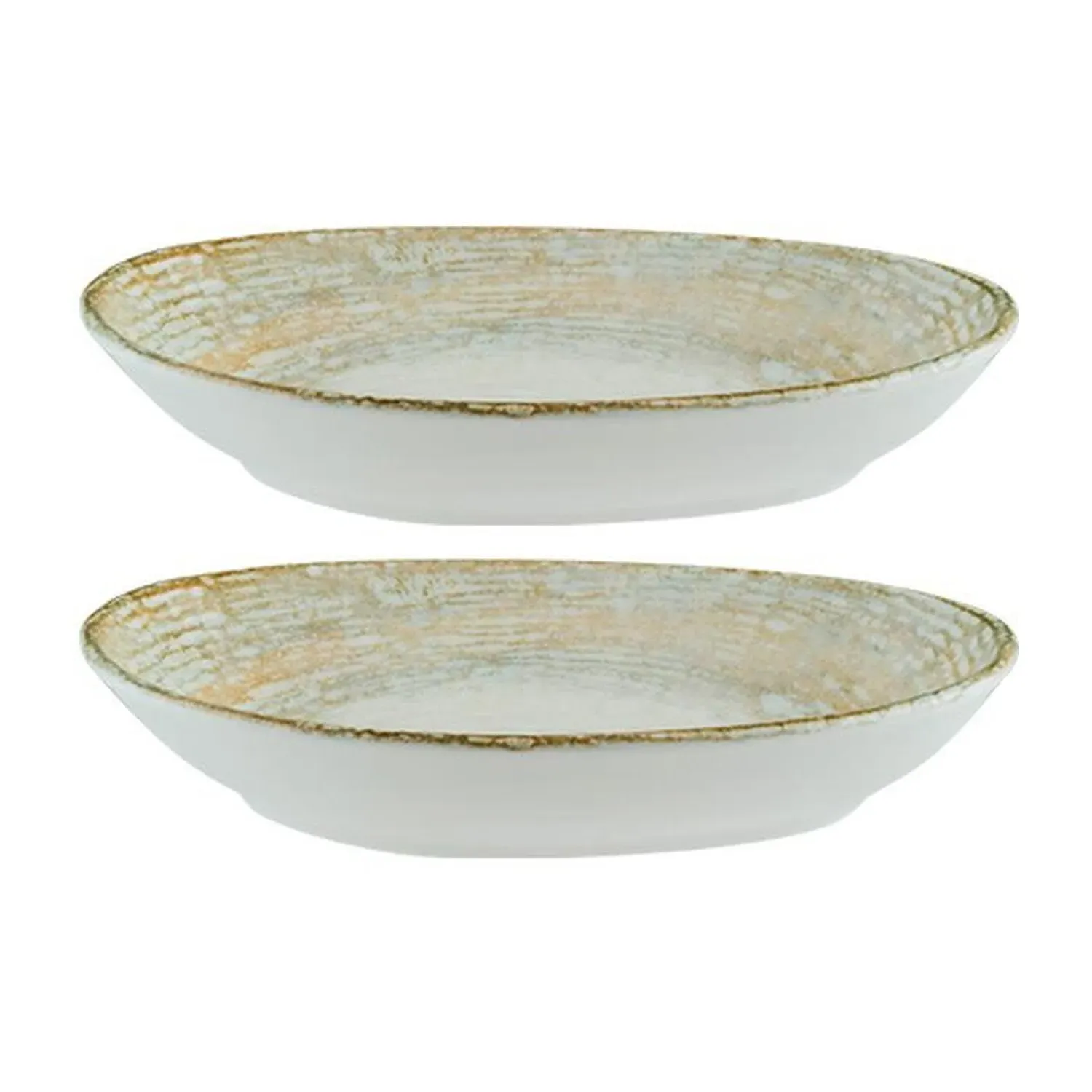 Neutrals Patera Organic Porcelain Platter Set of Two image
