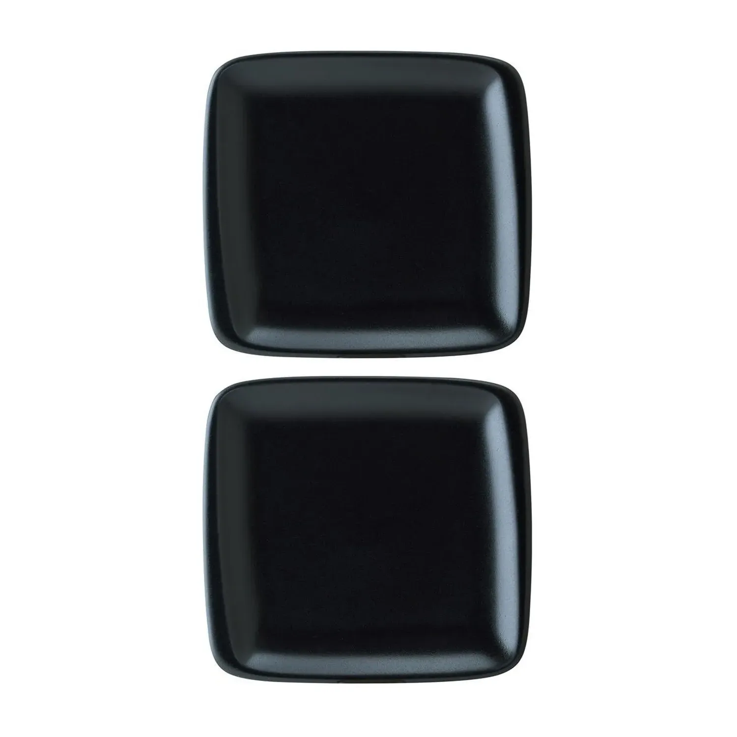 Notte Square Side Plates Set of Two - Black, Porcelain image