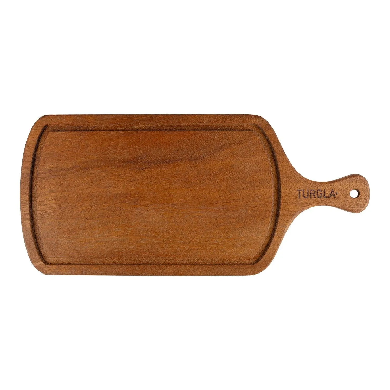 Paddle Board with Handle - Brown, Iroko Wood