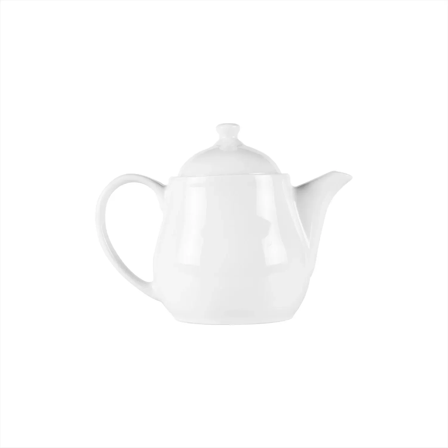 Porcelain Delta-Coupe Round Coffee Tea Pot - White image