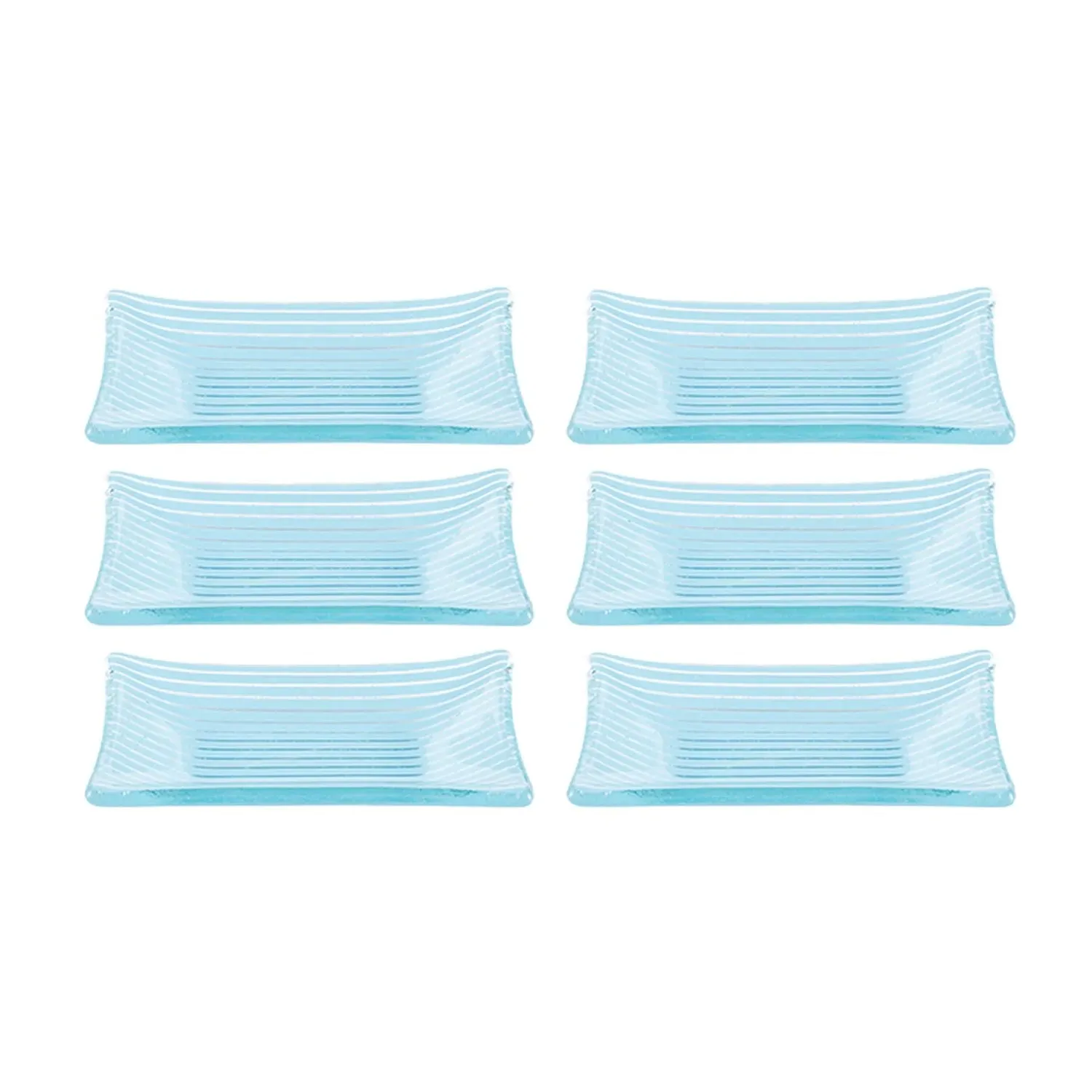 Rectangular Glass Ramekin Set of 6 - Blue image