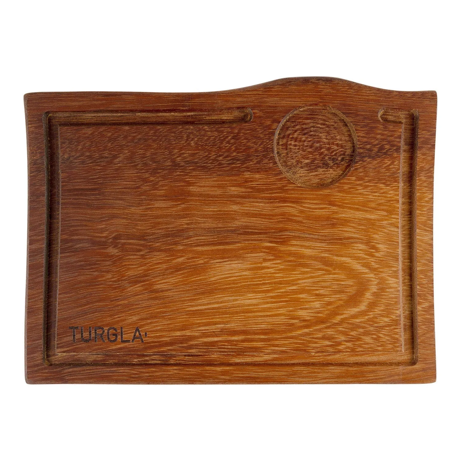Rectangular Serving Board with Sauce Holder - Brown, Iroko Wood image