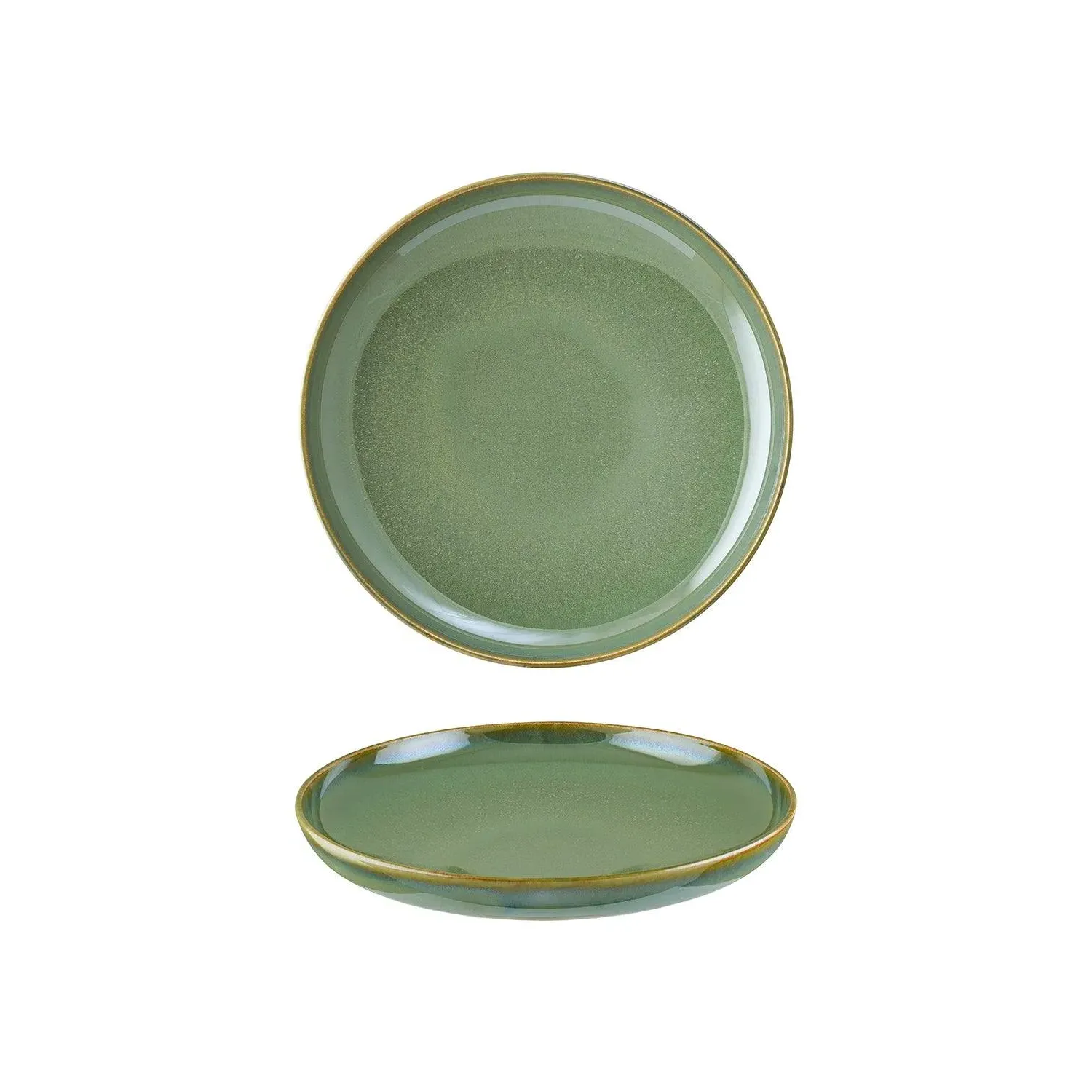 Sage Round Deep Dinner Plate - Green, Porcelain image